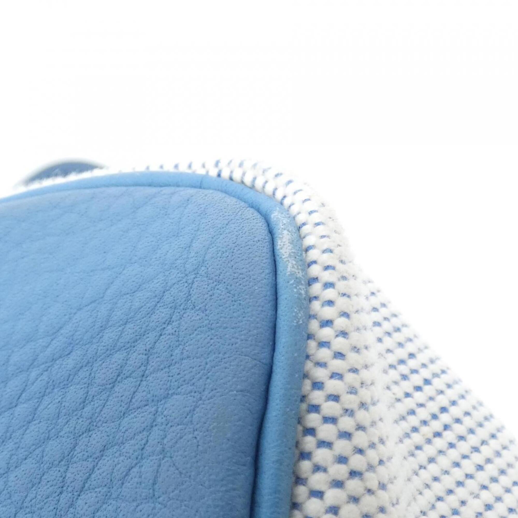 Hermes Jardinier Blue Jean Toile H Taurillon Clemence Leather Shoulder Bag (Pre-Owned)