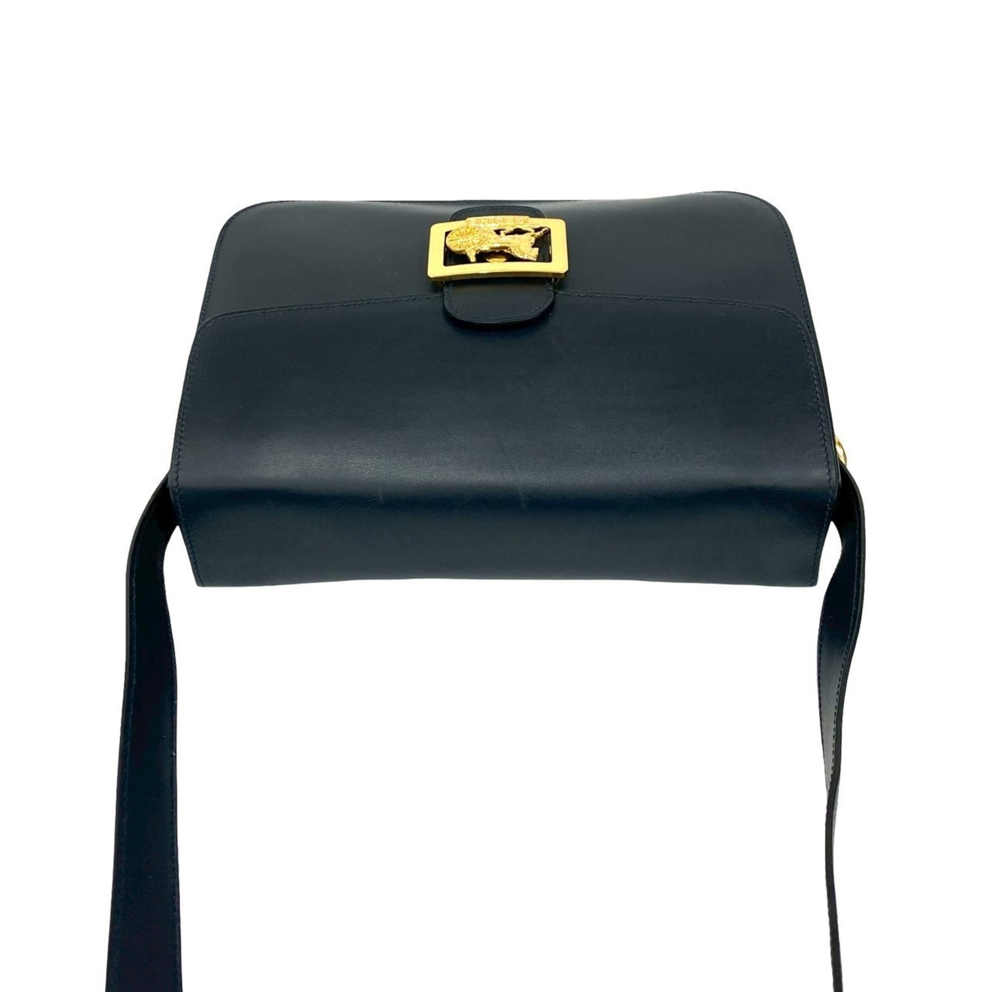 Celine Navy Leather Pochette Shoulder Bag (Pre-Owned)