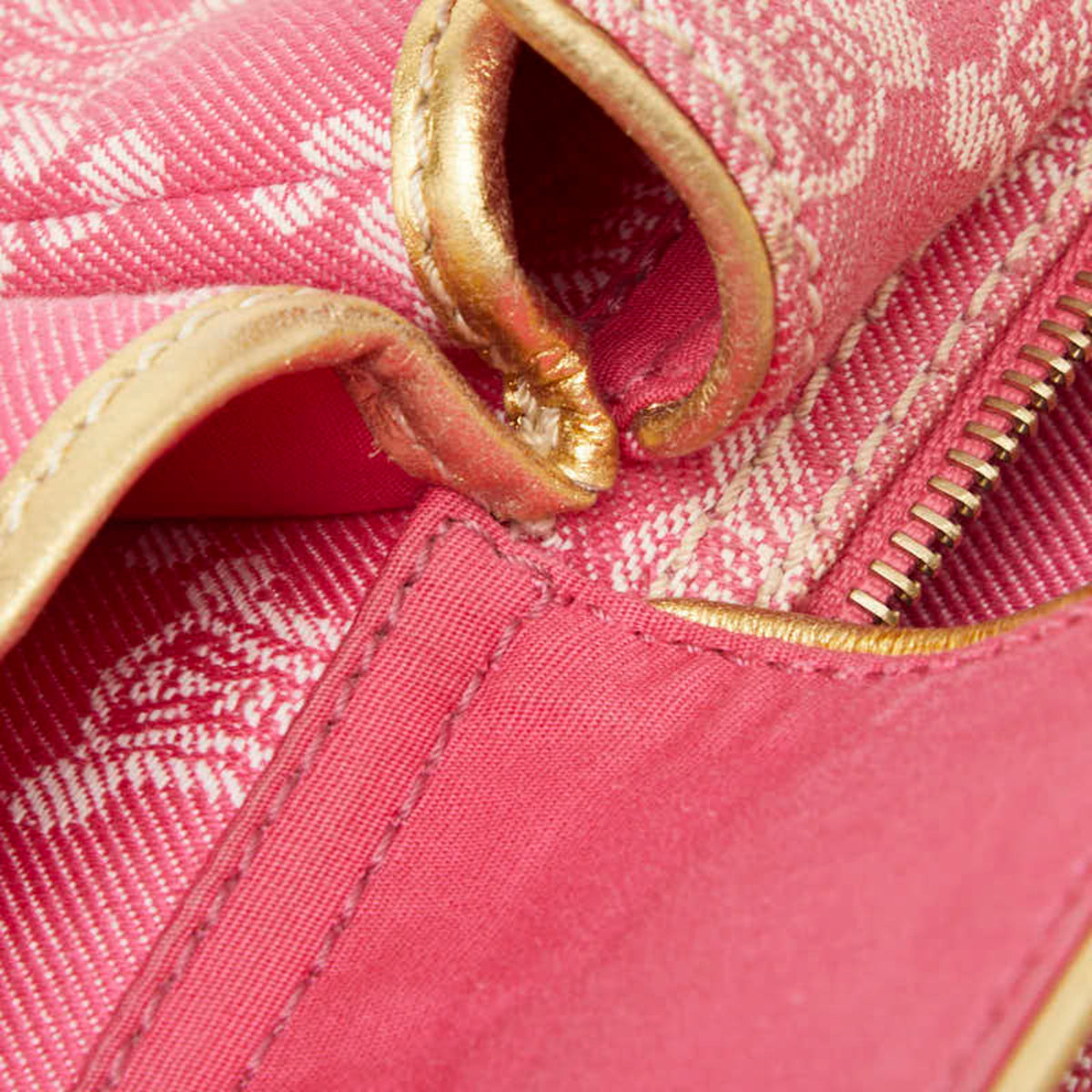 Celine Gold Pink Denim Sling Bag (Pre-Owned)