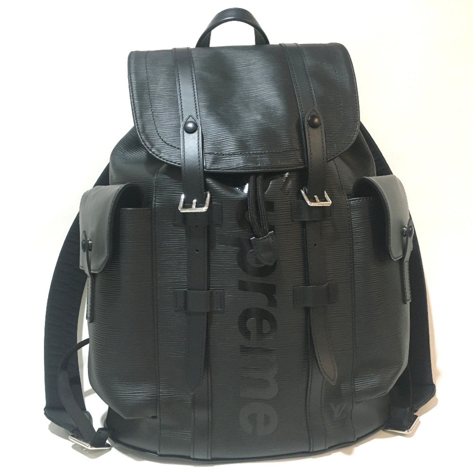 buy used louis vuitton backpack Louis Vuitton Black Leather Backpack (Pre-Owned)