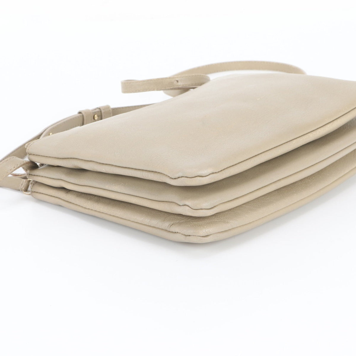 Celine Beige Leather Crossbody Bag Shoulder Bag (Pre-Owned)