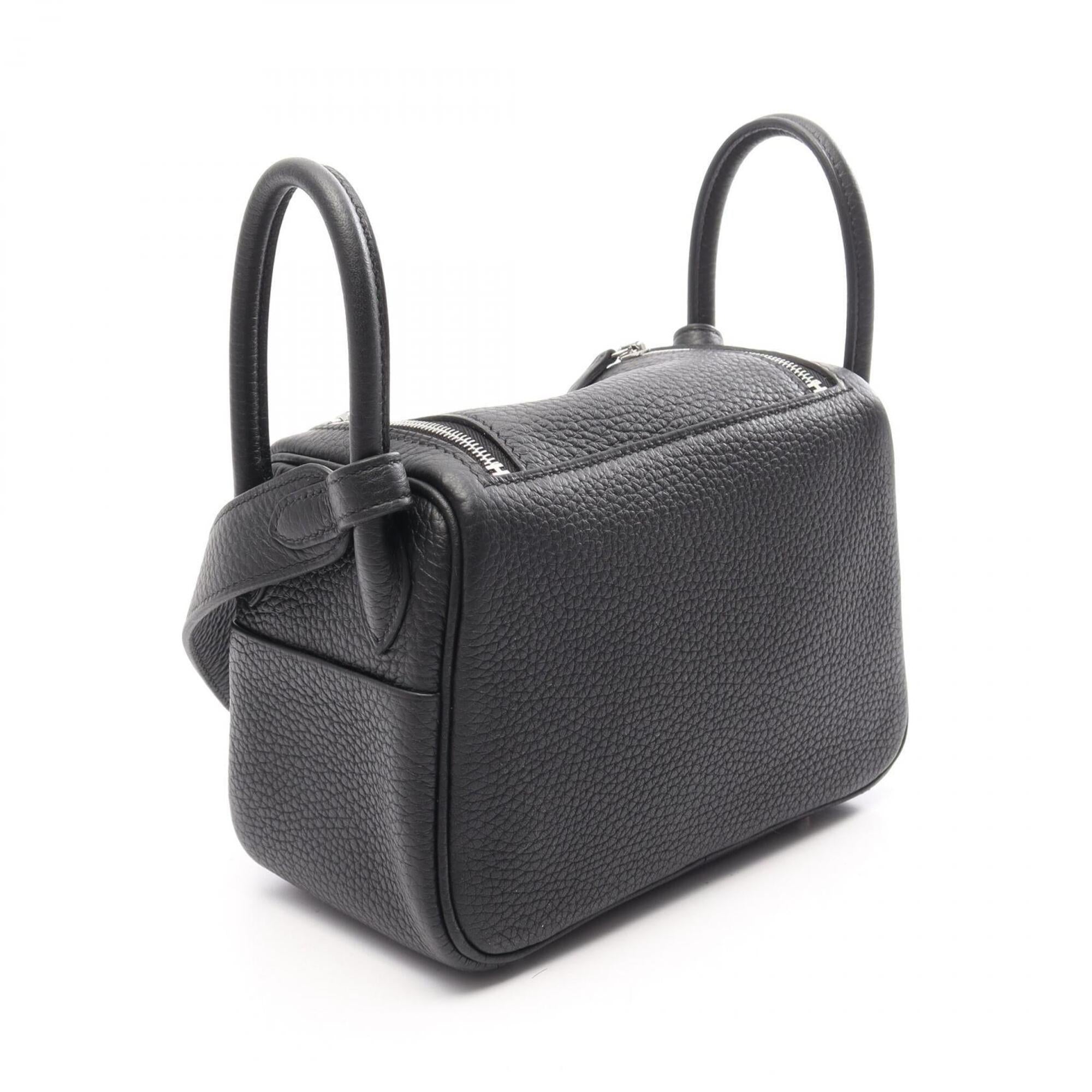 Hermes Black Taurillon Clemence Leather Handbag Shoulder Bag (Pre-Owned)