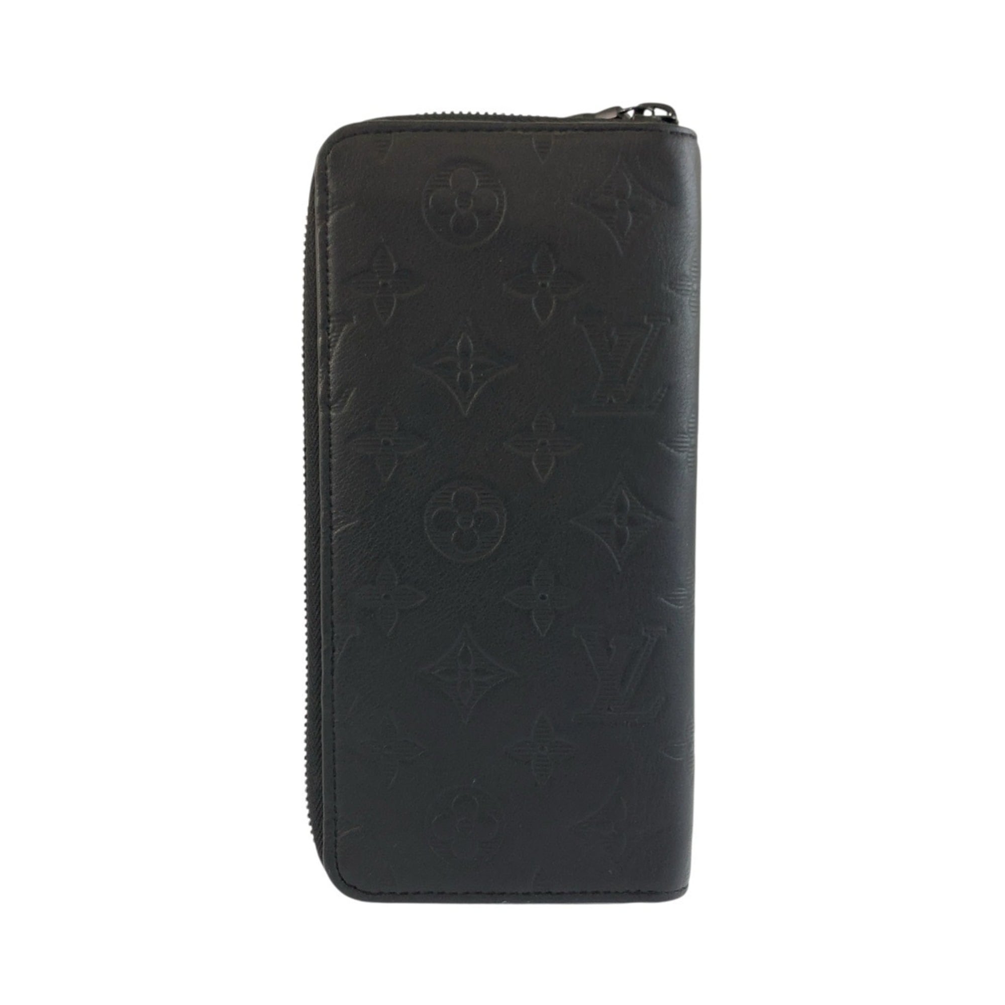 Louis Vuitton Black Noir Monogram Shadow Long Wallet (Bi-Fold) (Pre-Owned)
