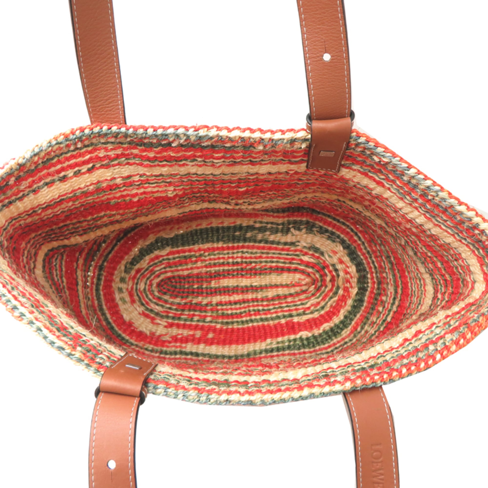 Loewe Brown Green Orange Hemp Basket Shoulder Bag (Pre-Owned)