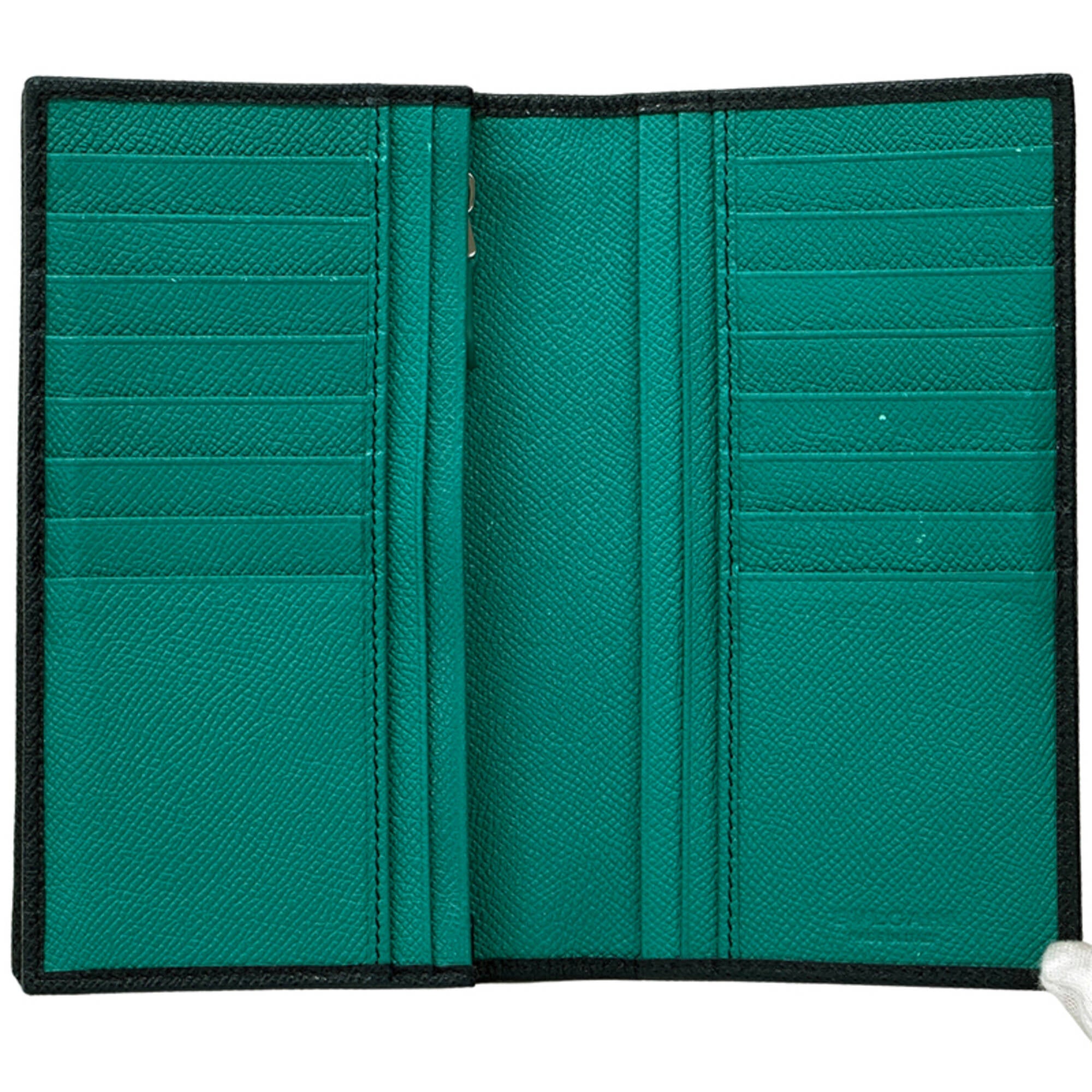Bvlgari Green Navy Leather Wallet (Bi-Fold) (Pre-Owned)