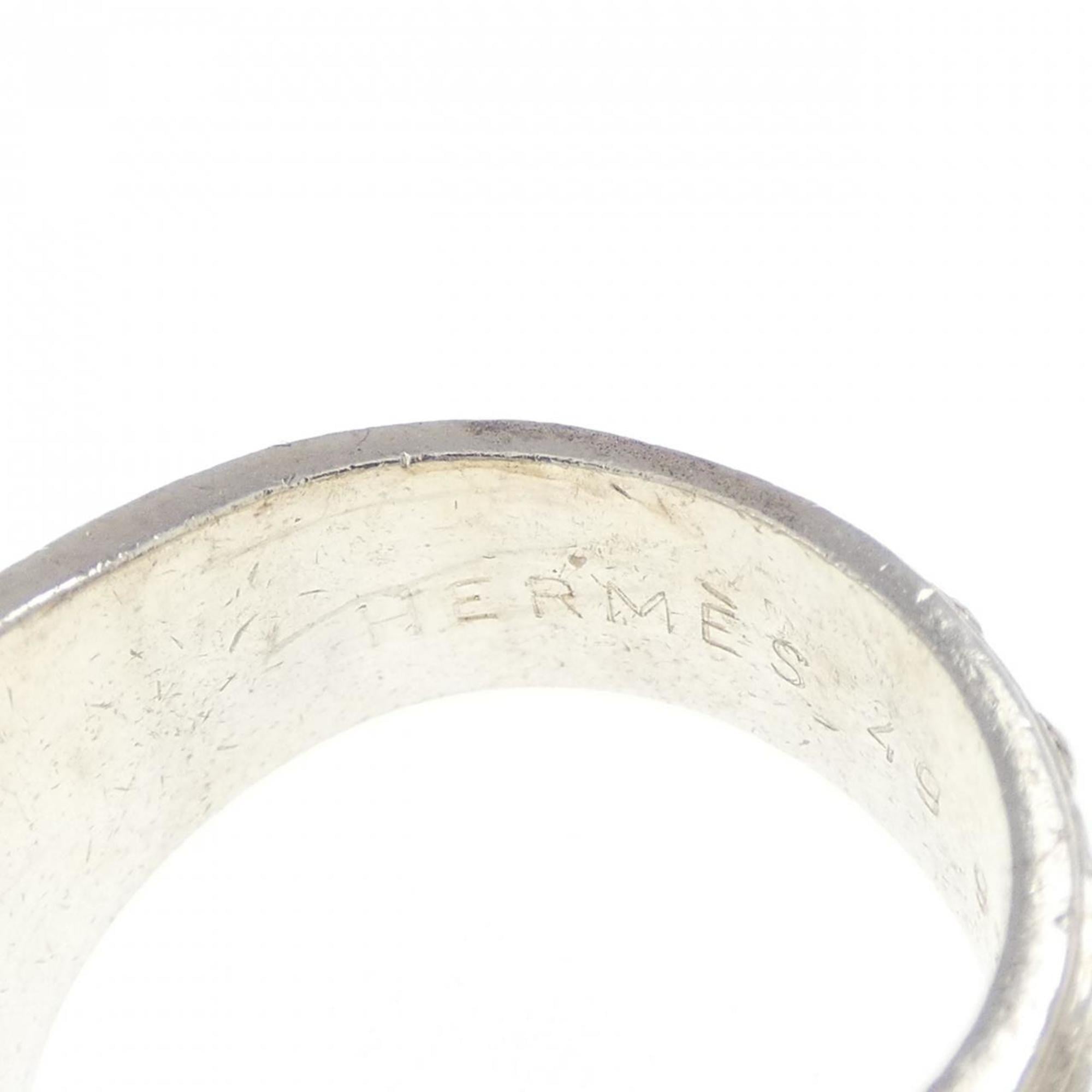 Hermes Silver 925 Band Ring (Pre-Owned)
