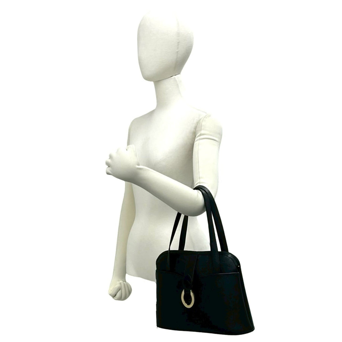 Christian Dior Black Leather Pvc Boston Bag Handbag Tote Bag (Pre-Owned)