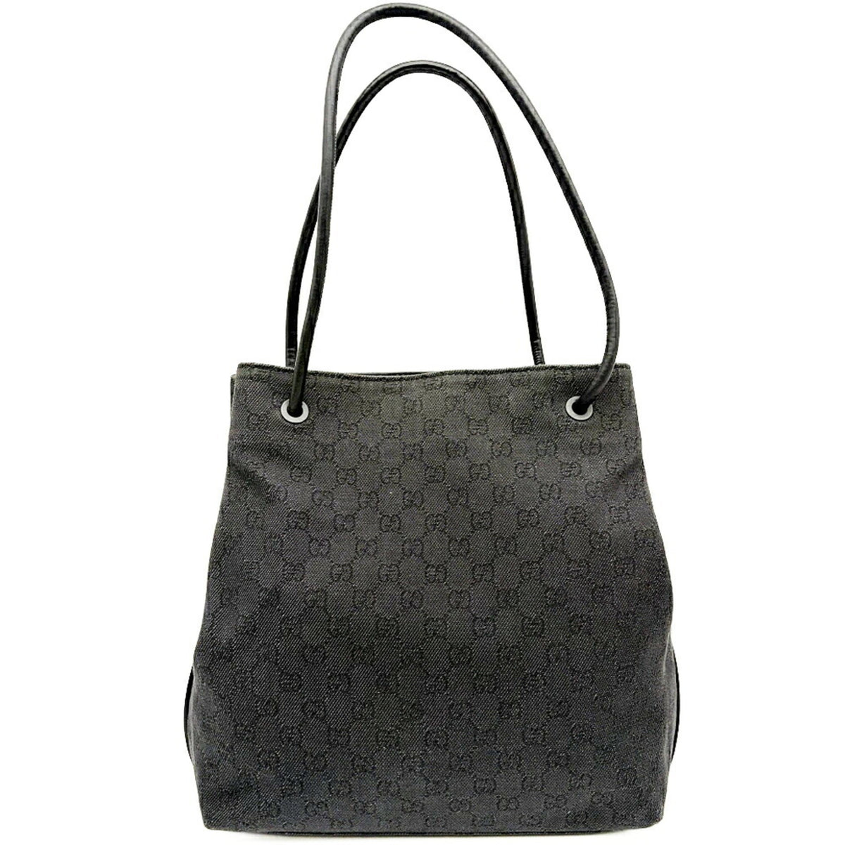 Gucci Black Gg Canvas Shoulder Bag Tote Bag (Pre-Owned)
