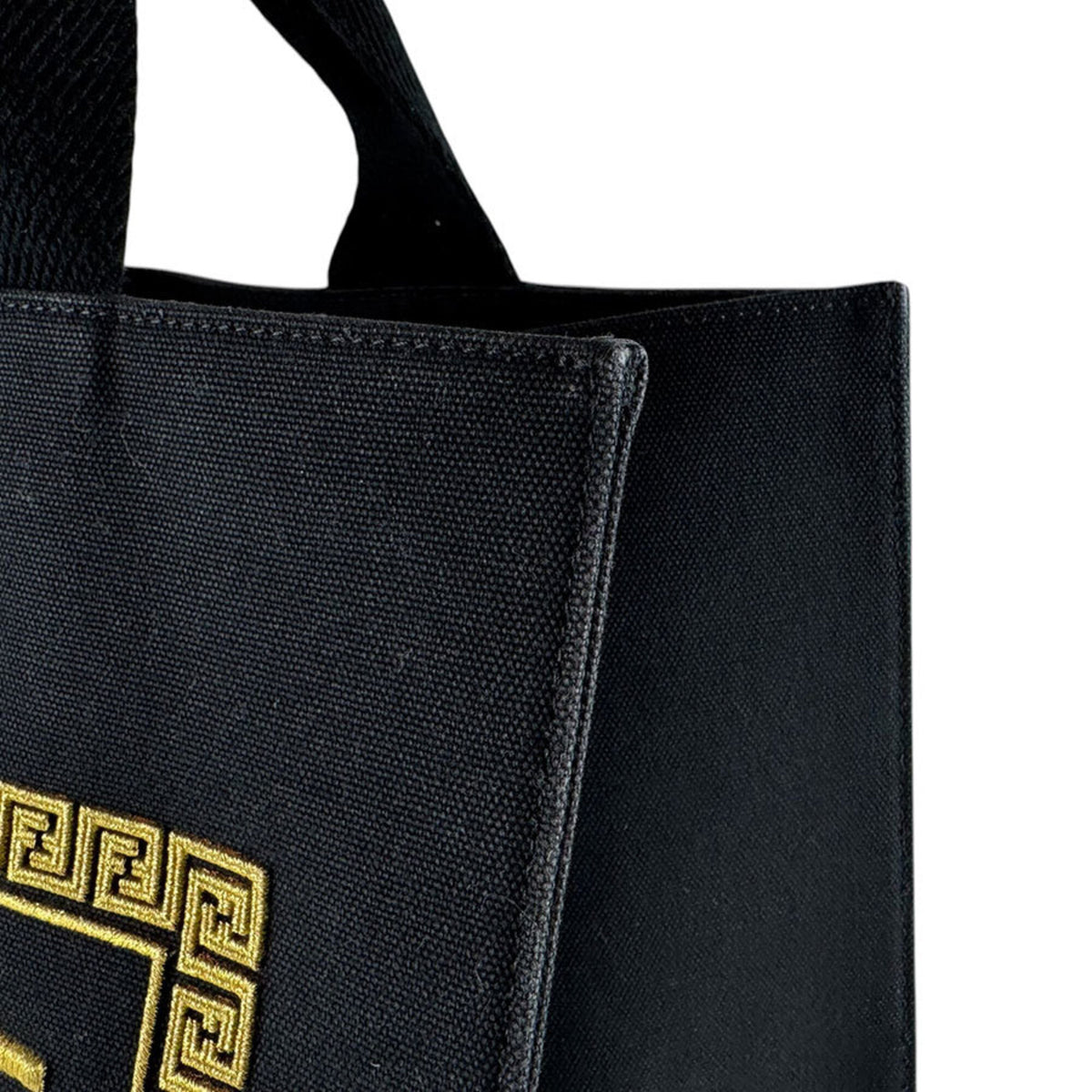 Fendi Black Gold Canvas Handbag Shoulder Bag (Pre-Owned)
