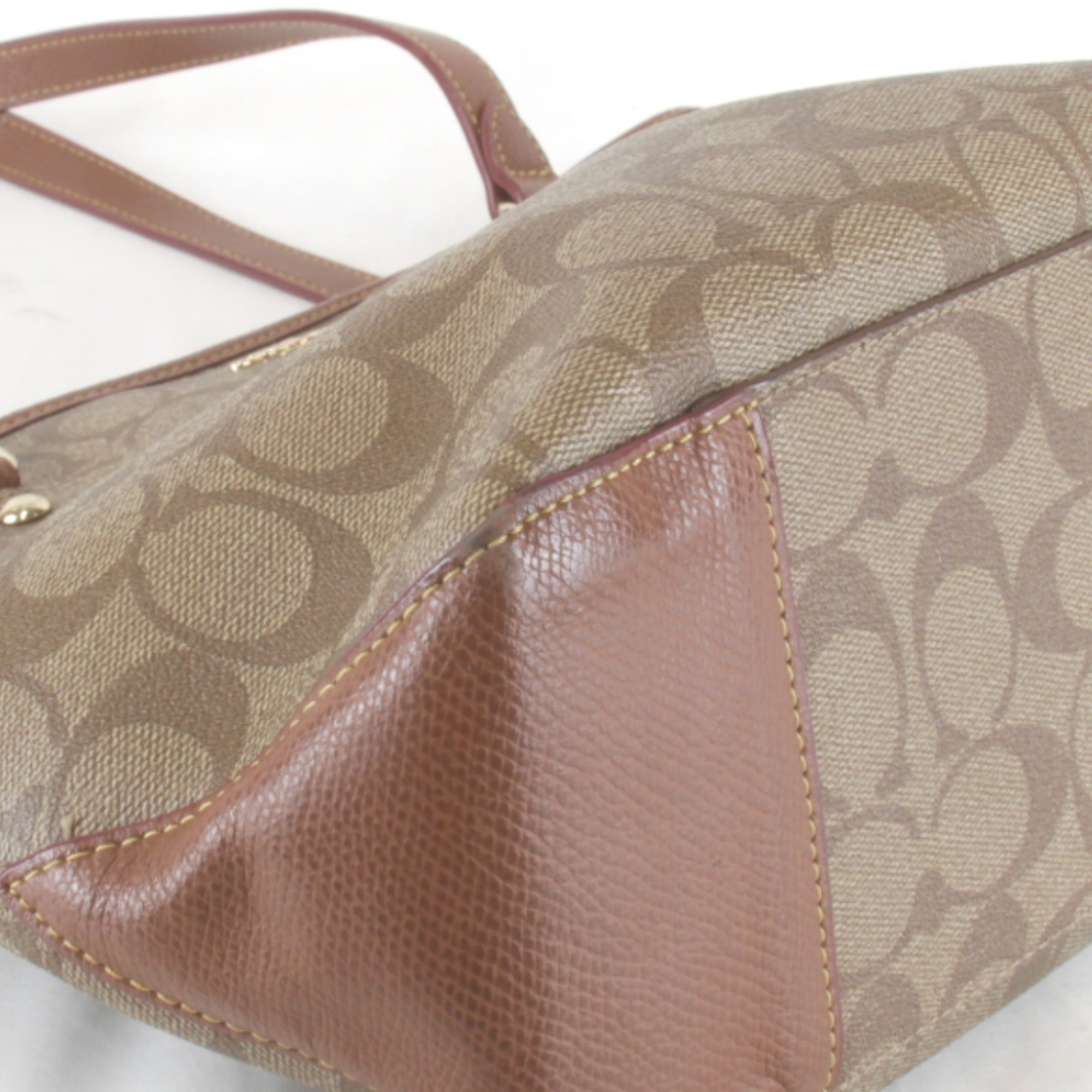 Coach Brown Pvc Leather Tote Bag (Pre-Owned)