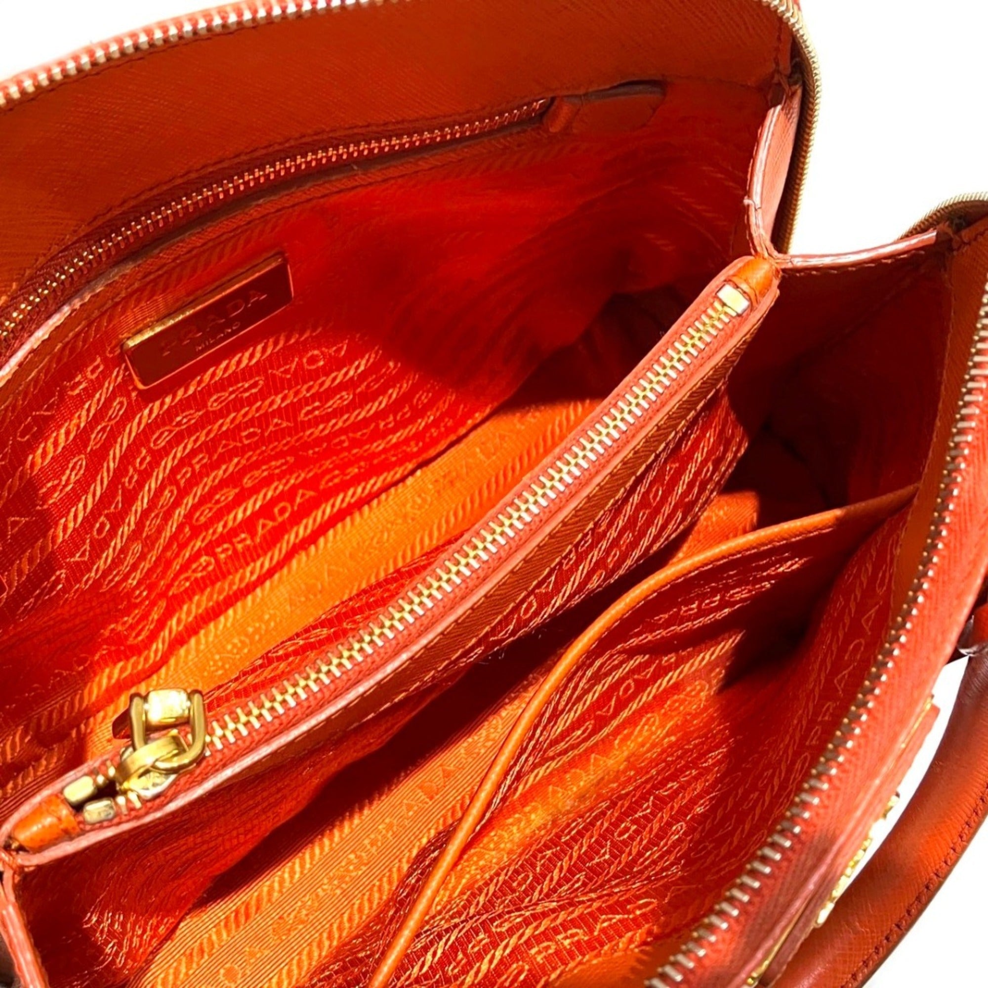 Prada Orange Leather Handbag (Pre-Owned)