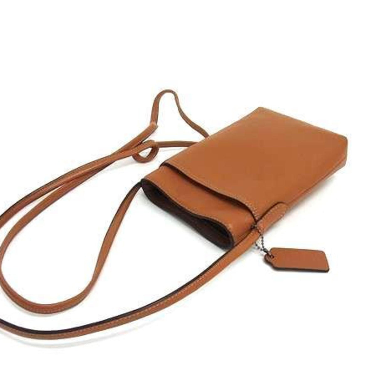 Coach Brown Leather Handbag Pochette Shoulder Bag Tote Bag (Pre-Owned)