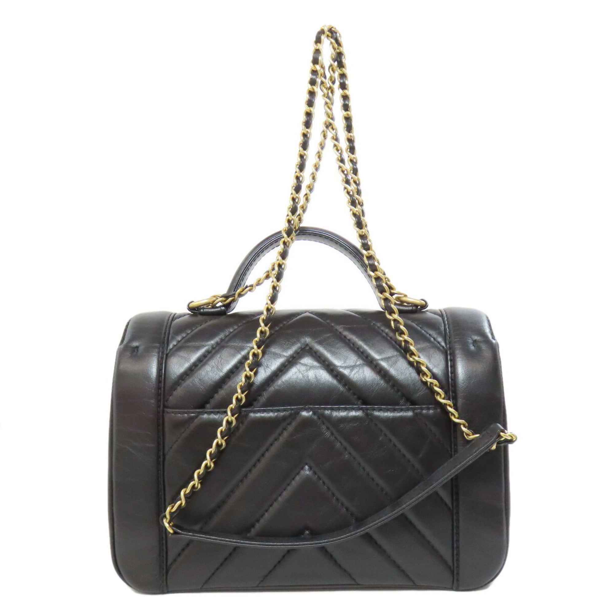 Chanel Black Leather Handbag (Pre-Owned)