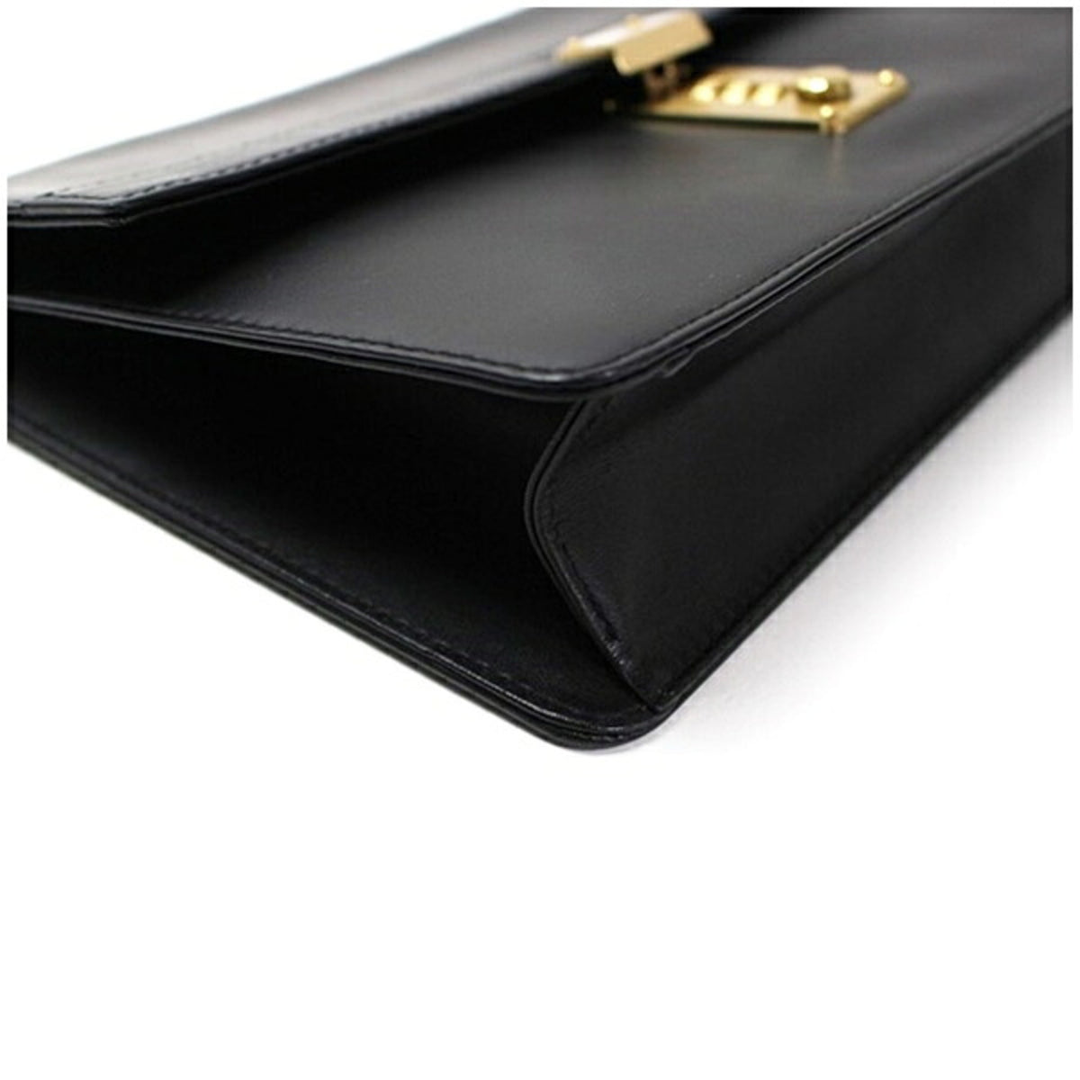 Dunhill Beige Black Leather Clutch Bag (Pre-Owned)