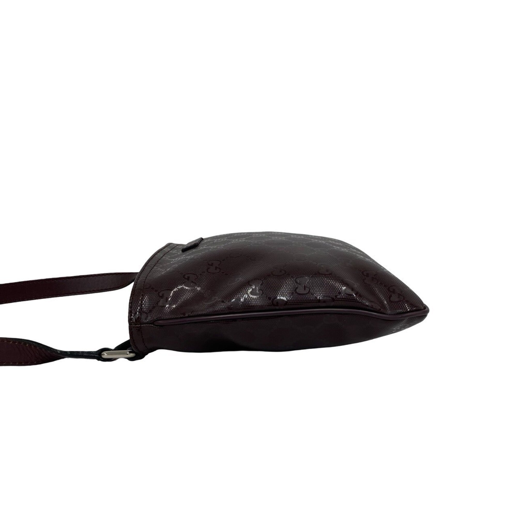 Gucci Red Color Wine Leather Pvc Pochette Shoulder Bag (Pre-Owned)