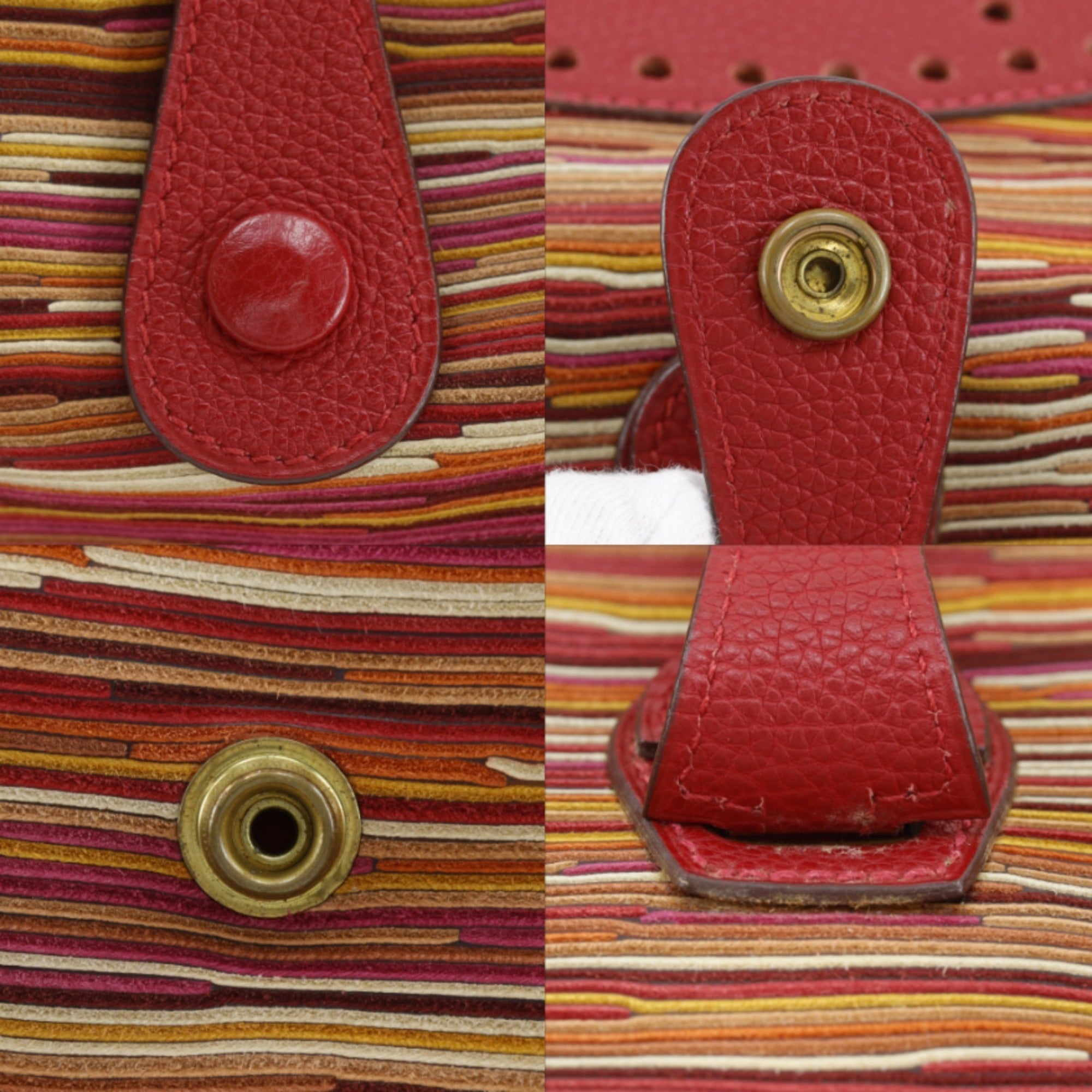 Hermes Evelyne Red Color Vibrato Leather Shoulder Bag (Pre-Owned)
