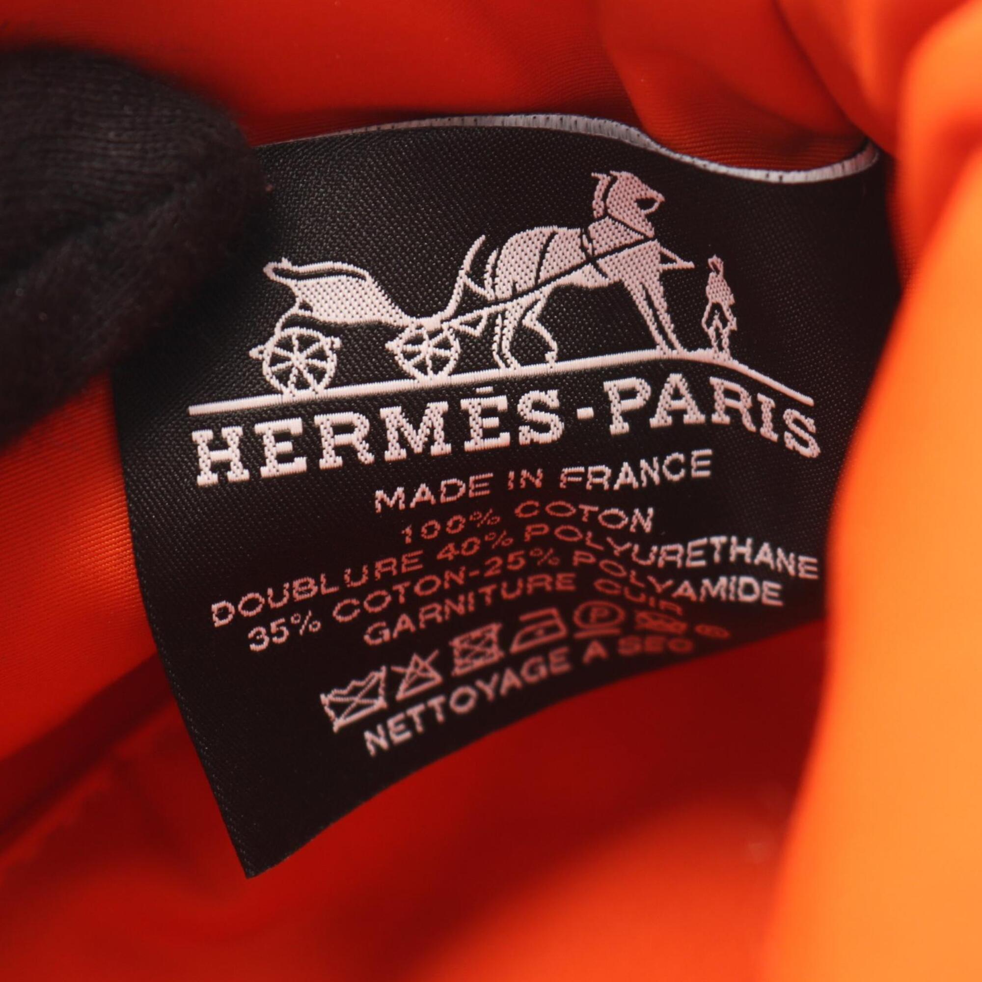 Hermes Brown Pink Canvas Handbag Pouch (Pre-Owned)