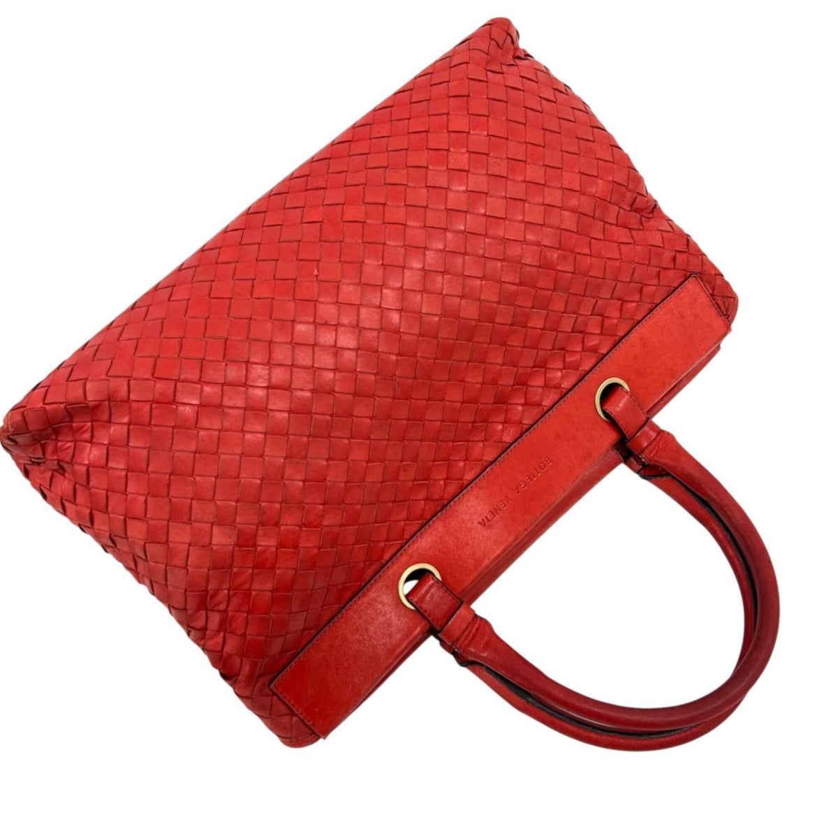 Bottega Veneta Red Color Leather Handbag (Pre-Owned)