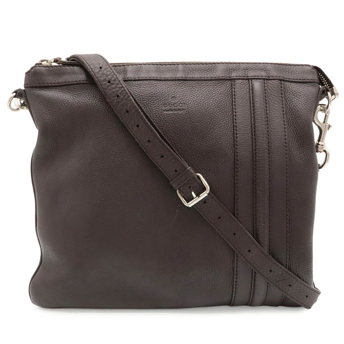 Gucci Dark Brown Leather Shoulder Bag (Pre-Owned)