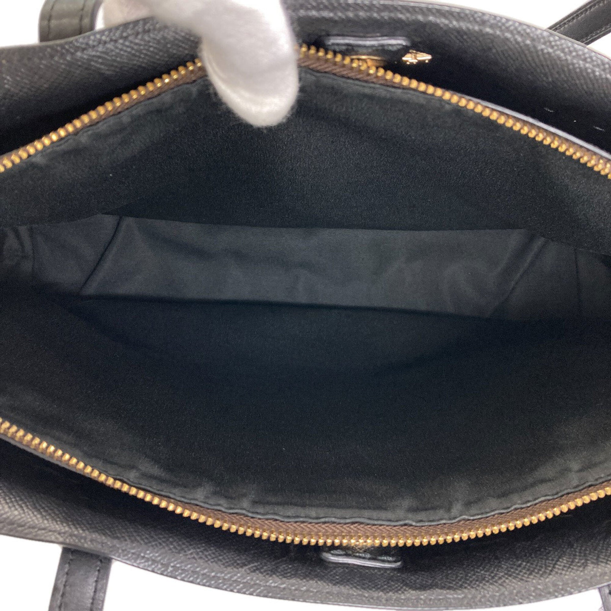 Coach Signature Black Dark Brown Signature Line Tote Bag (Pre-Owned)