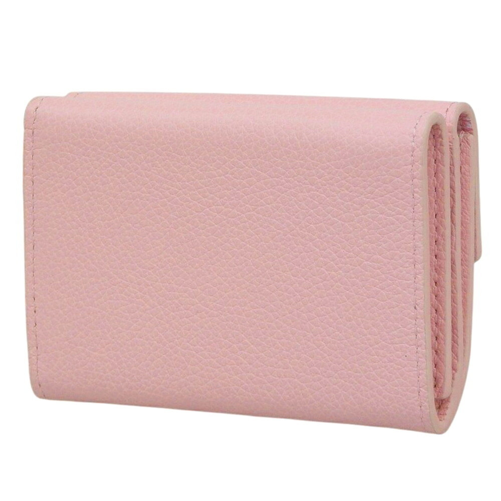 Louis Vuitton Pink Leather Wallet (Tri-Fold) (Pre-Owned)