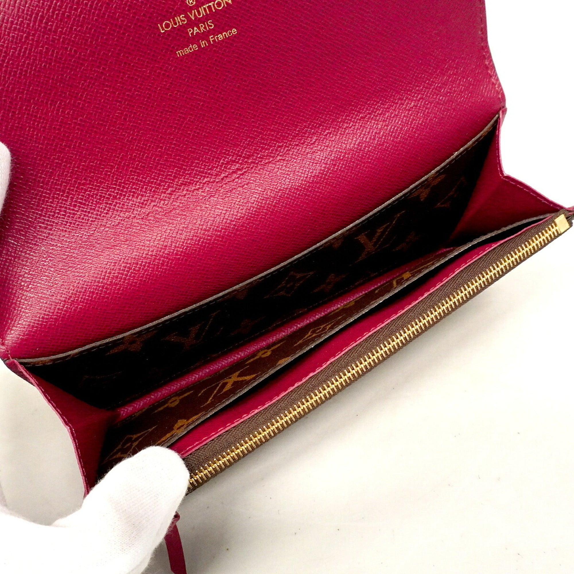 Louis Vuitton Brown Fuchsia Long Wallet (Bi-Fold) (Pre-Owned)