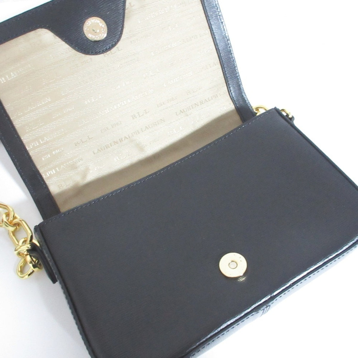 Ralph Lauren Black Leather Pochette Shoulder Bag (Pre-Owned)