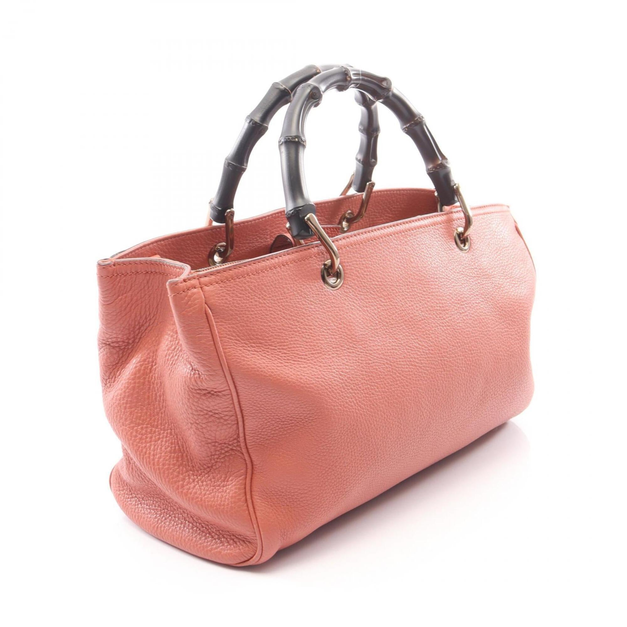 Gucci Black Pink Leather Handbag Tote Bag (Pre-Owned)