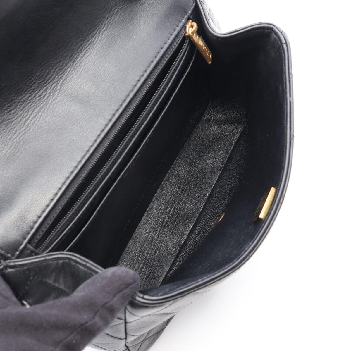 Chanel Black Leather Handbag Shoulder Bag (Pre-Owned)
