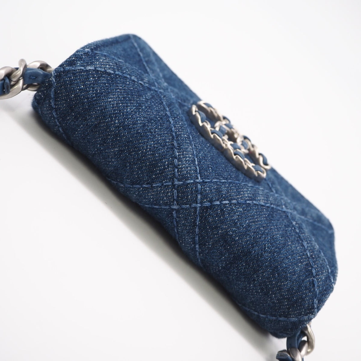 Chanel Denim Blue Denim Leather Shoulder Bag (Pre-Owned)