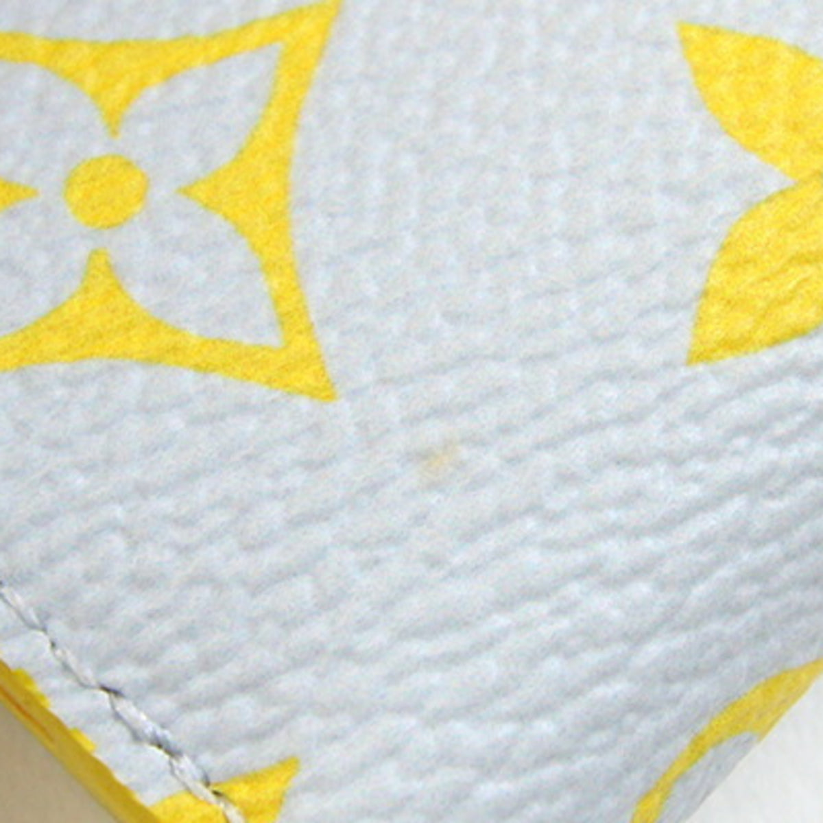 Louis Vuitton Light Gray Yellow Monogram Canvas Wallet (Tri-Fold) (Pre-Owned)