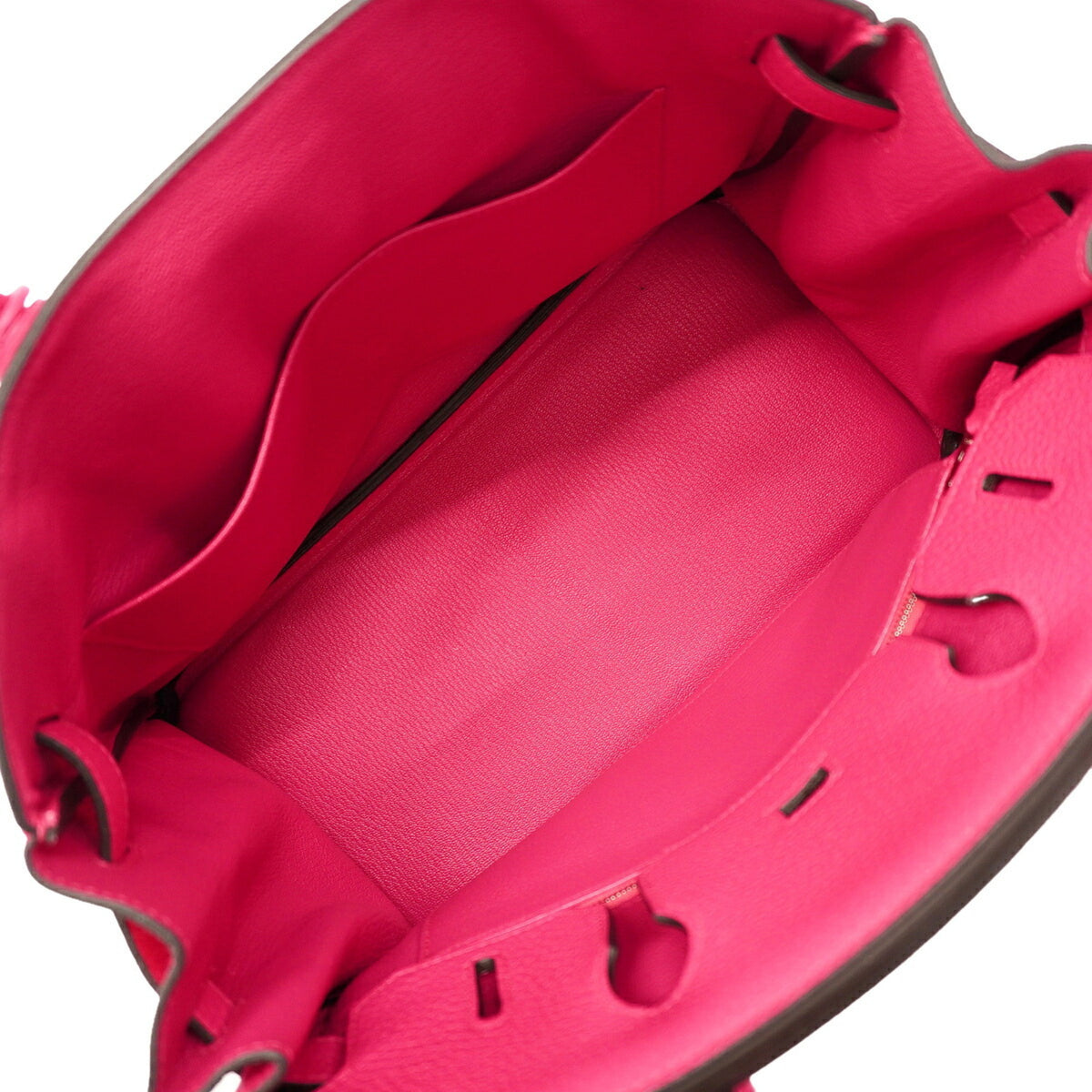 Hermes Rose Shocking Taurillon Clemence Leather Handbag (Pre-Owned)
