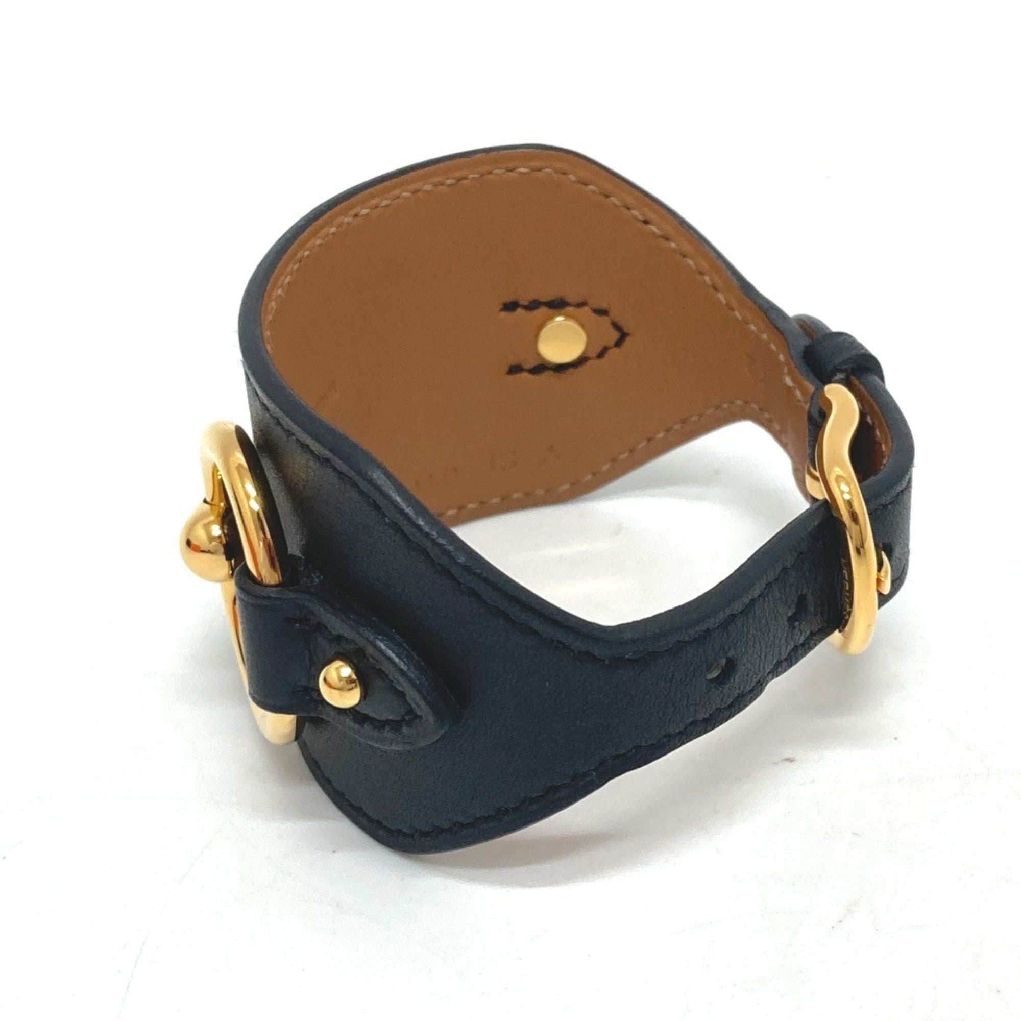 Hermes Black Swift Leather Bangle (Pre-Owned)