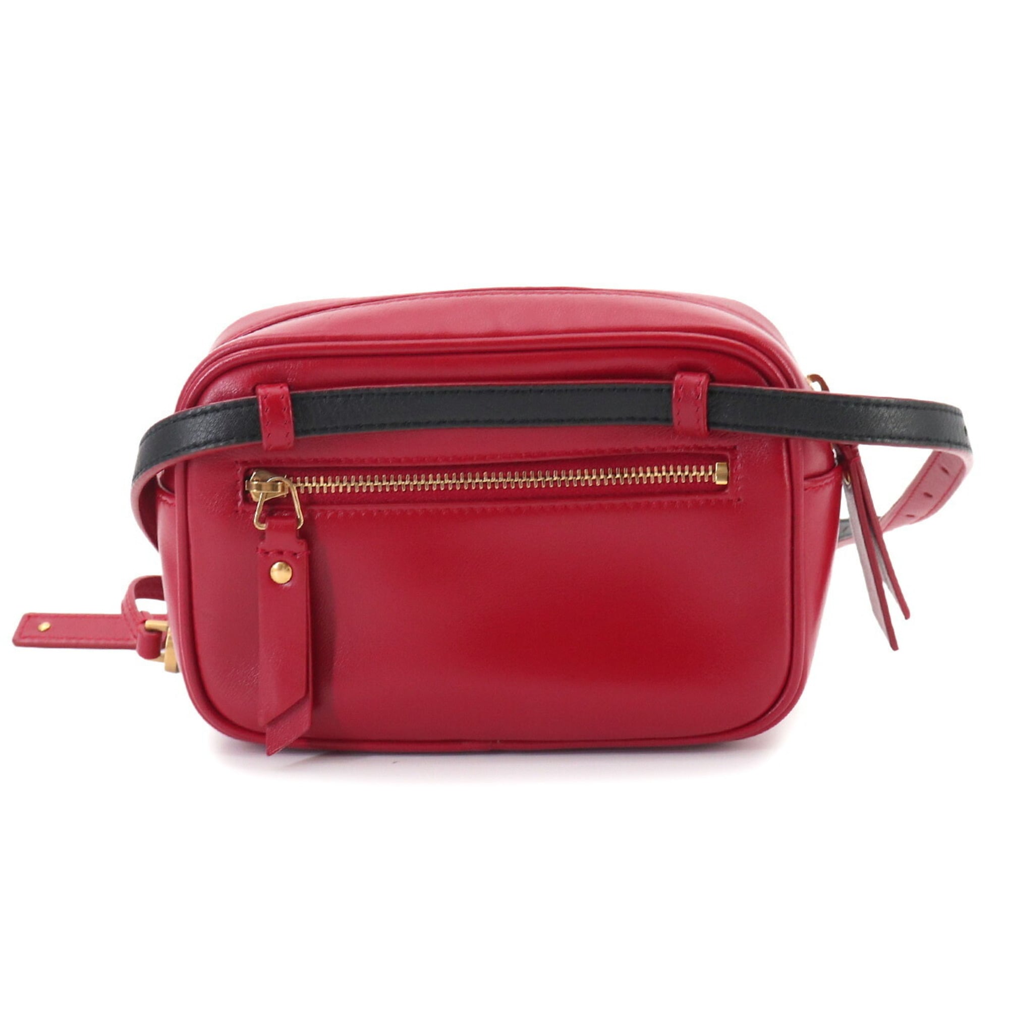 Saint Laurent Red Color Leather Fanny Pack (Pre-Owned)