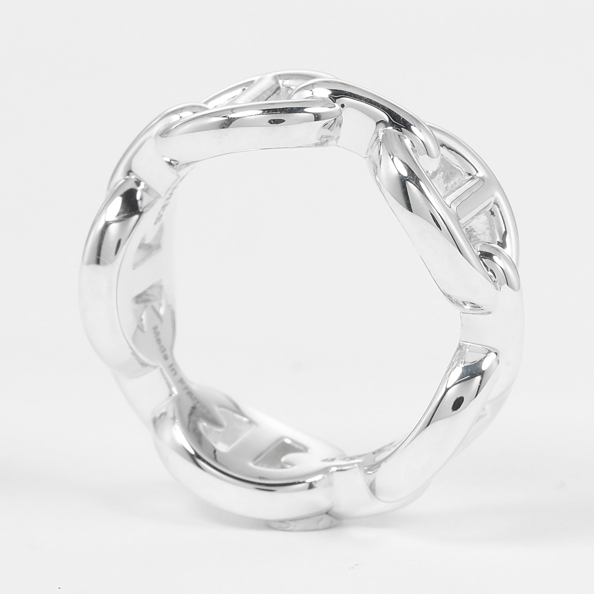 Hermes Silver 925 Band Ring (Pre-Owned)