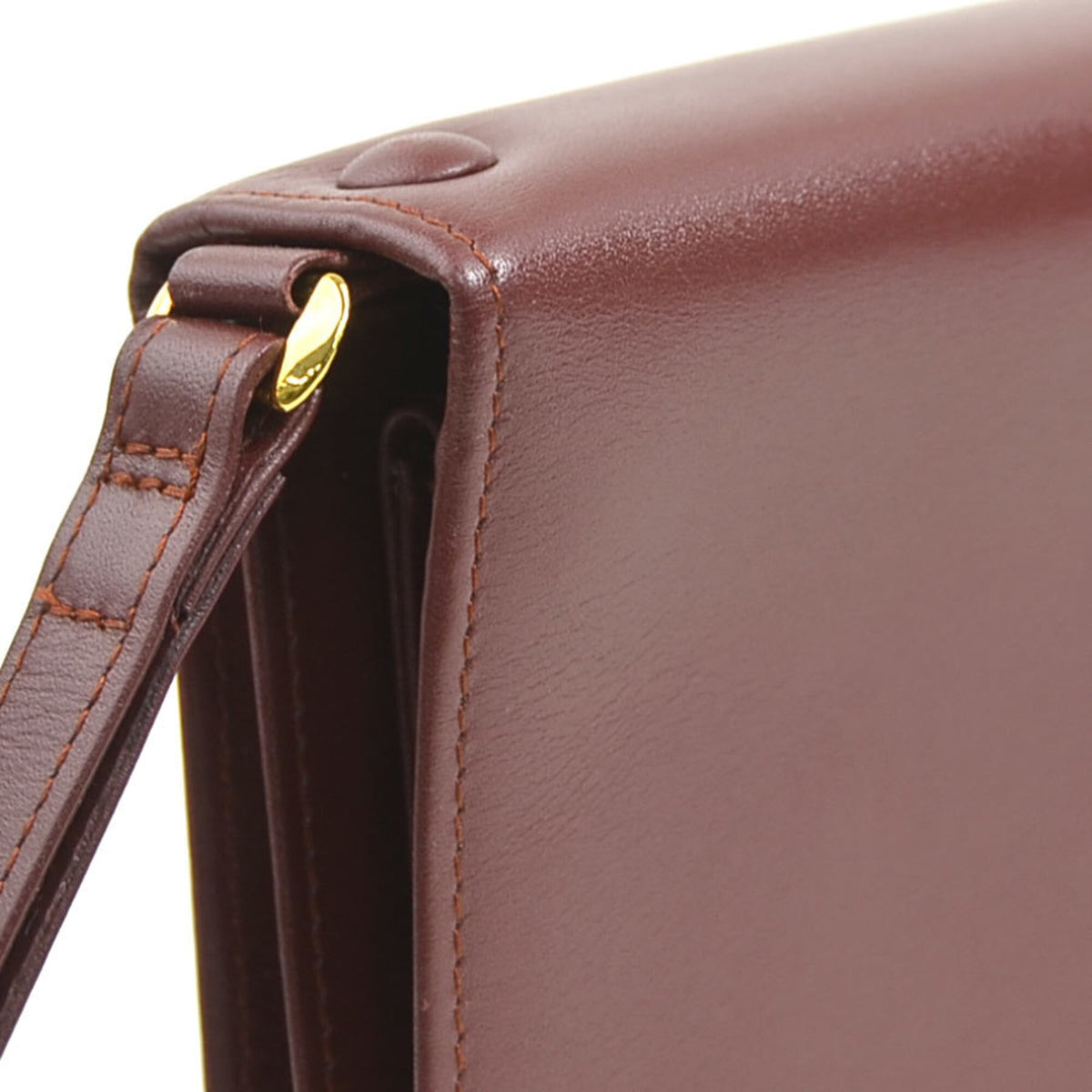 Cartier Burgundy Leather Clutch Bag (Pre-Owned)