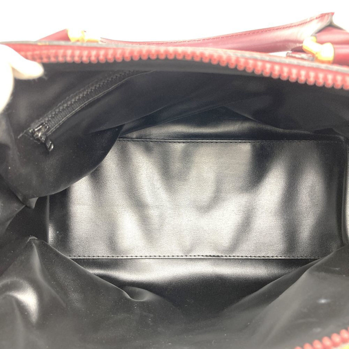 Celine Macadam Red Color Canvas Leather Boston Bag Handbag (Pre-Owned)