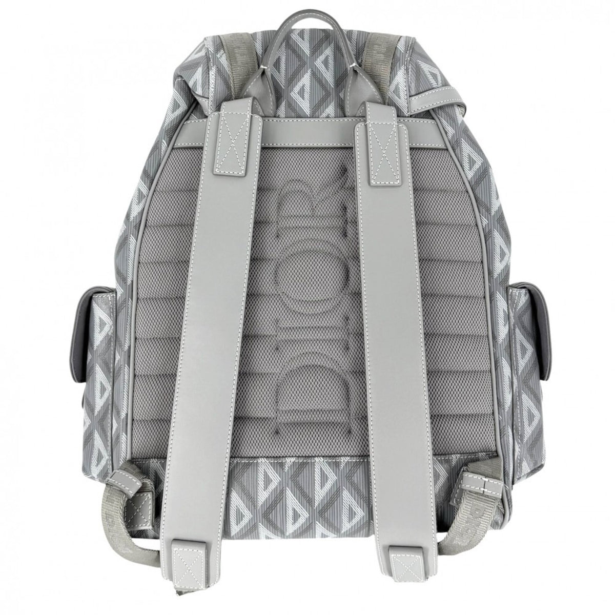 Christian Dior Gray Coated Canvas Leather Backpack (Pre-Owned)