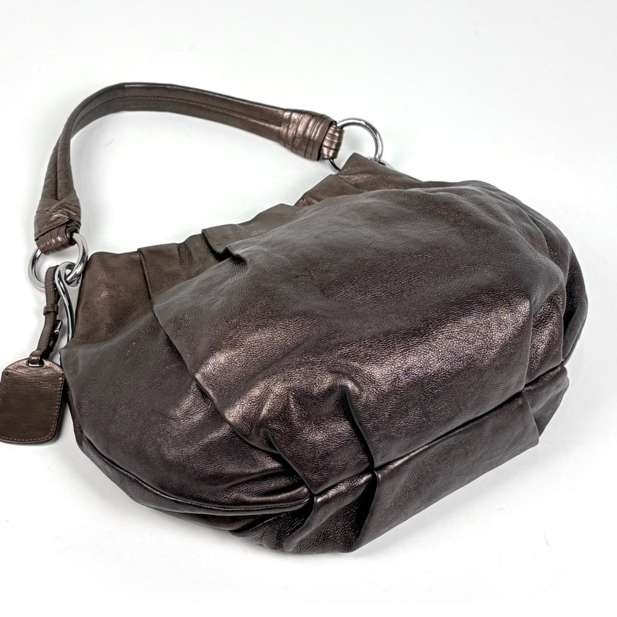 Prada Bronze Leather Shoulder Bag (Pre-Owned)