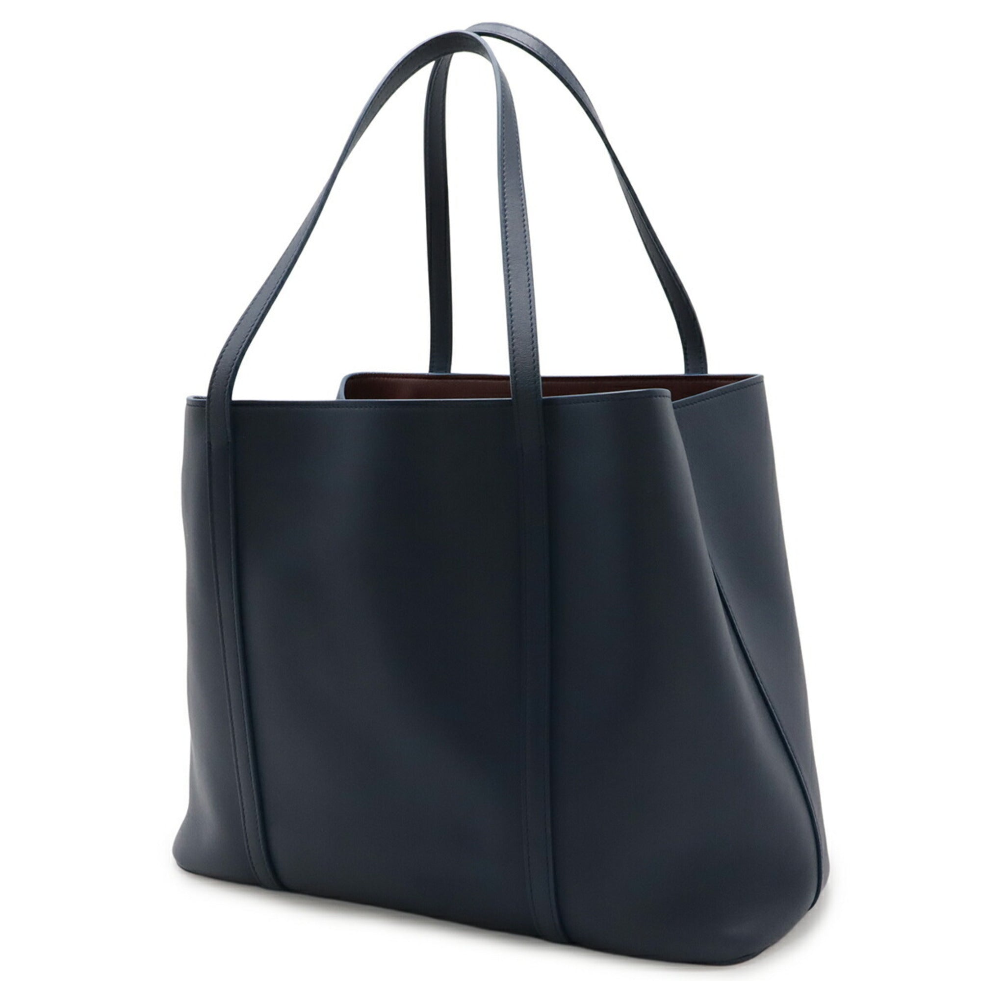 Cartier Blue Leather Shoulder Bag Tote Bag (Pre-Owned)