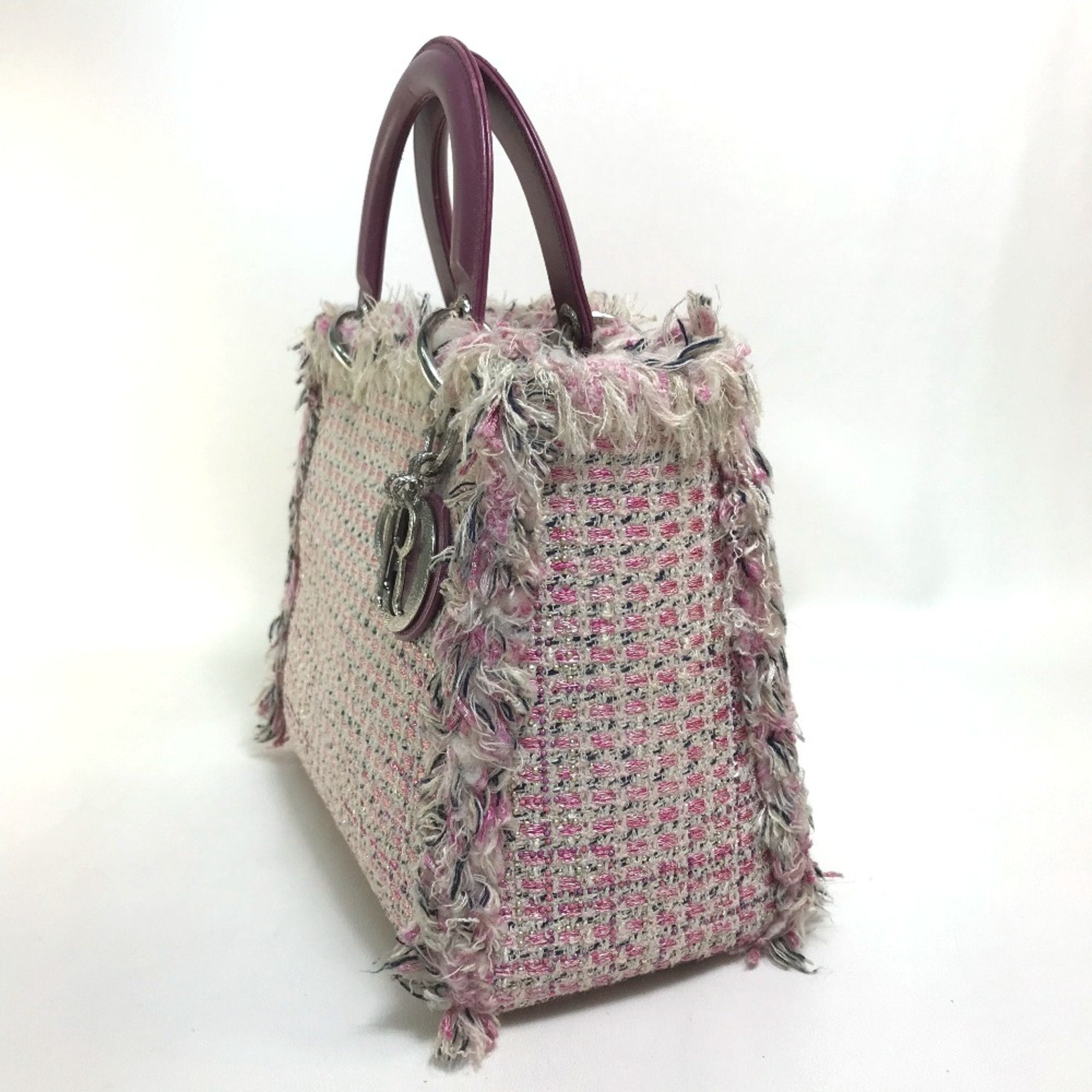 Christian Dior Pink Tweed Handbag (Pre-Owned)