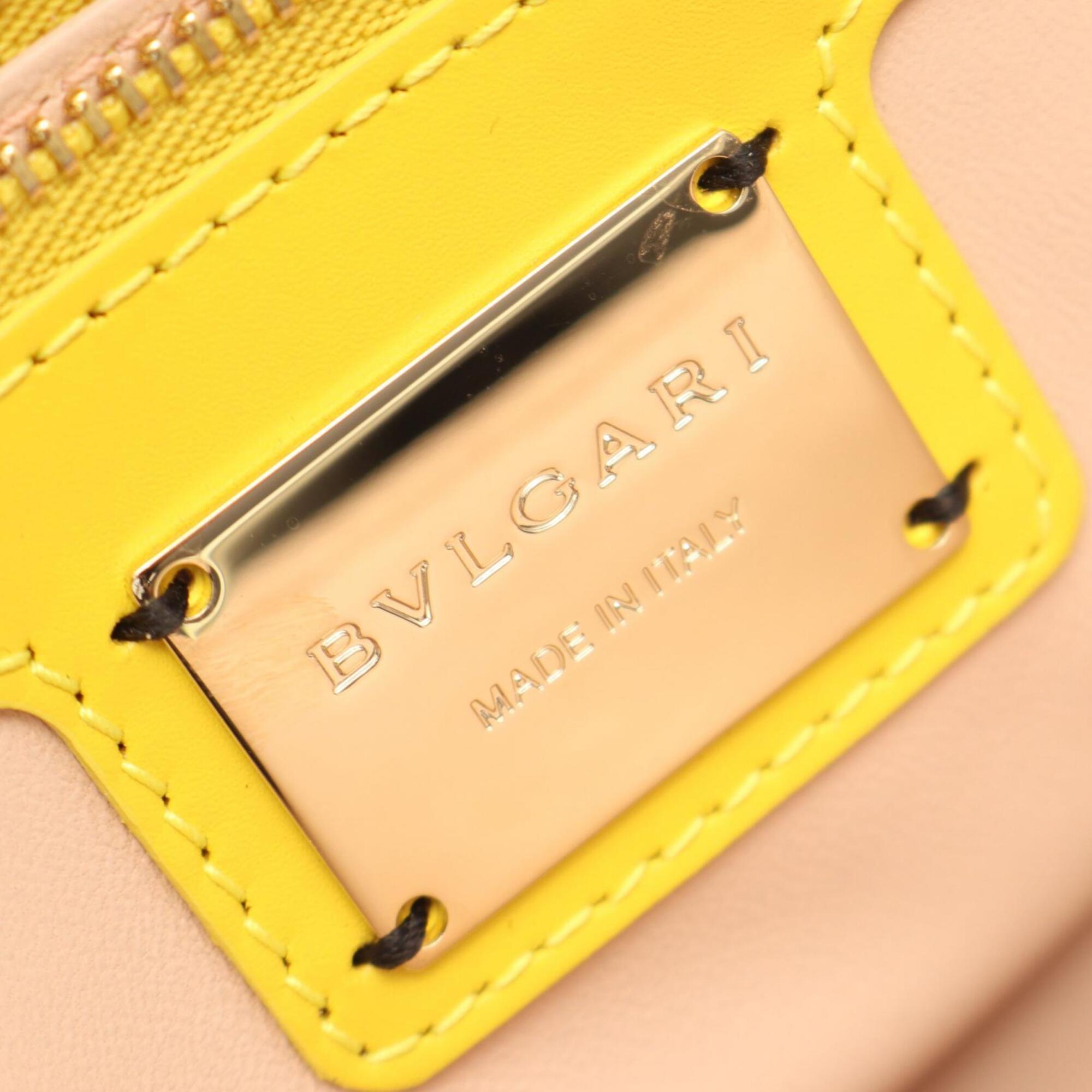 Bvlgari Yellow Leather Handbag Shoulder Bag (Pre-Owned)