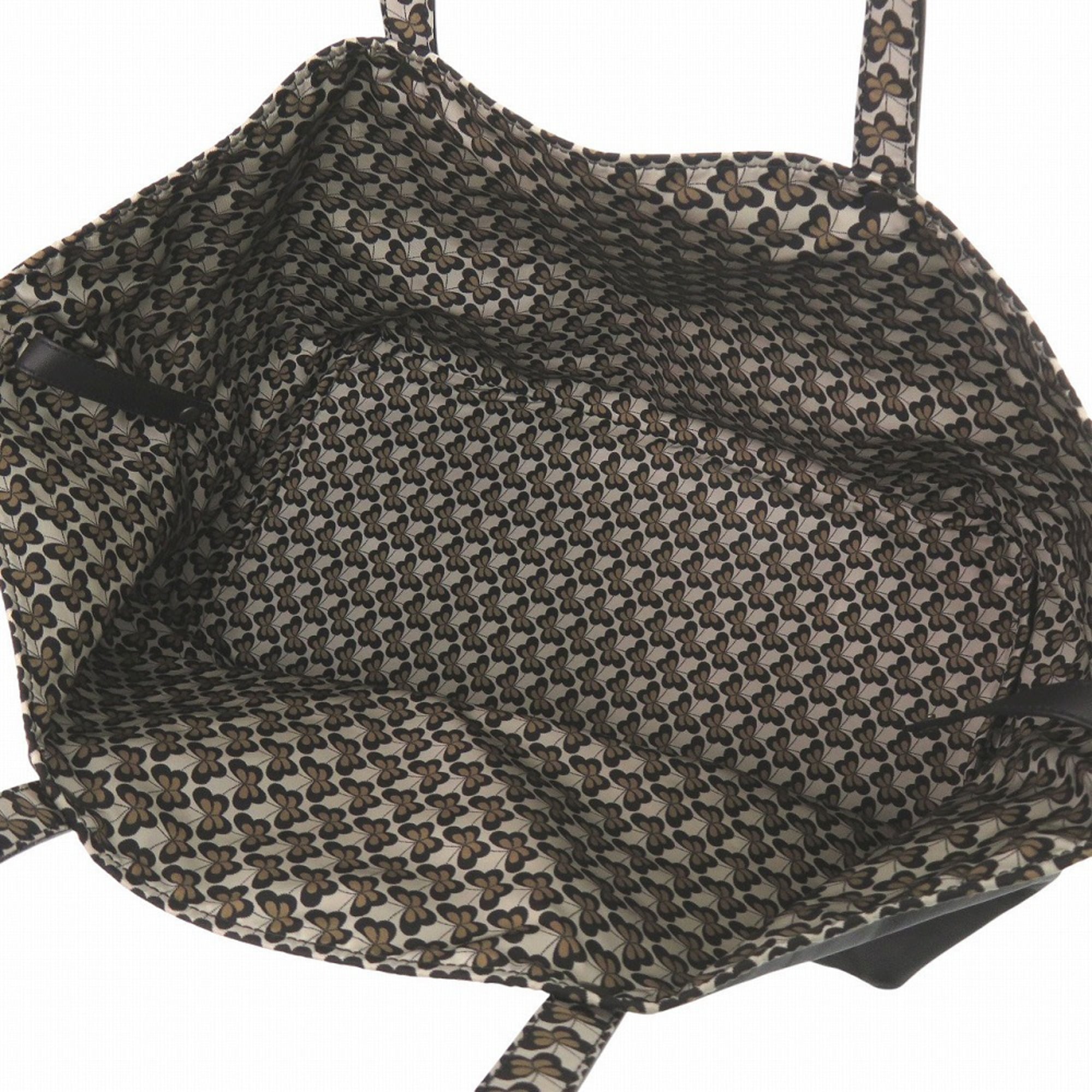 Bottega Veneta Intrecciato Beige Black Cream Intrecciato Nylon Tote Bag (Pre-Owned)