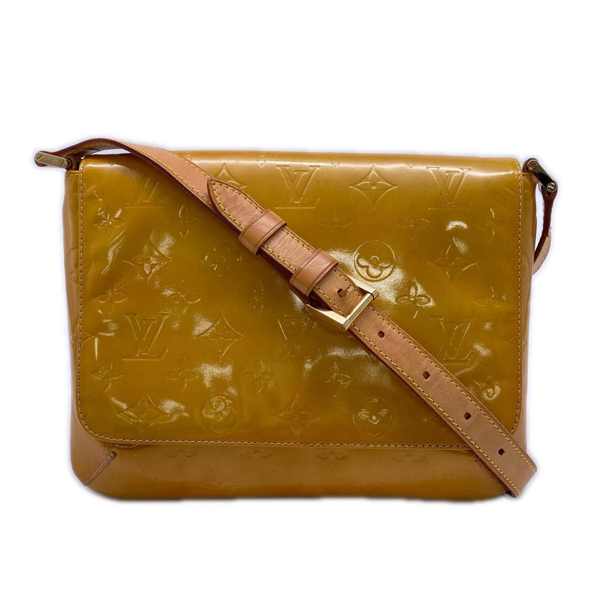 Louis Vuitton Monogram Vernis Yellow Leather Shoulder Bag (Pre-Owned)