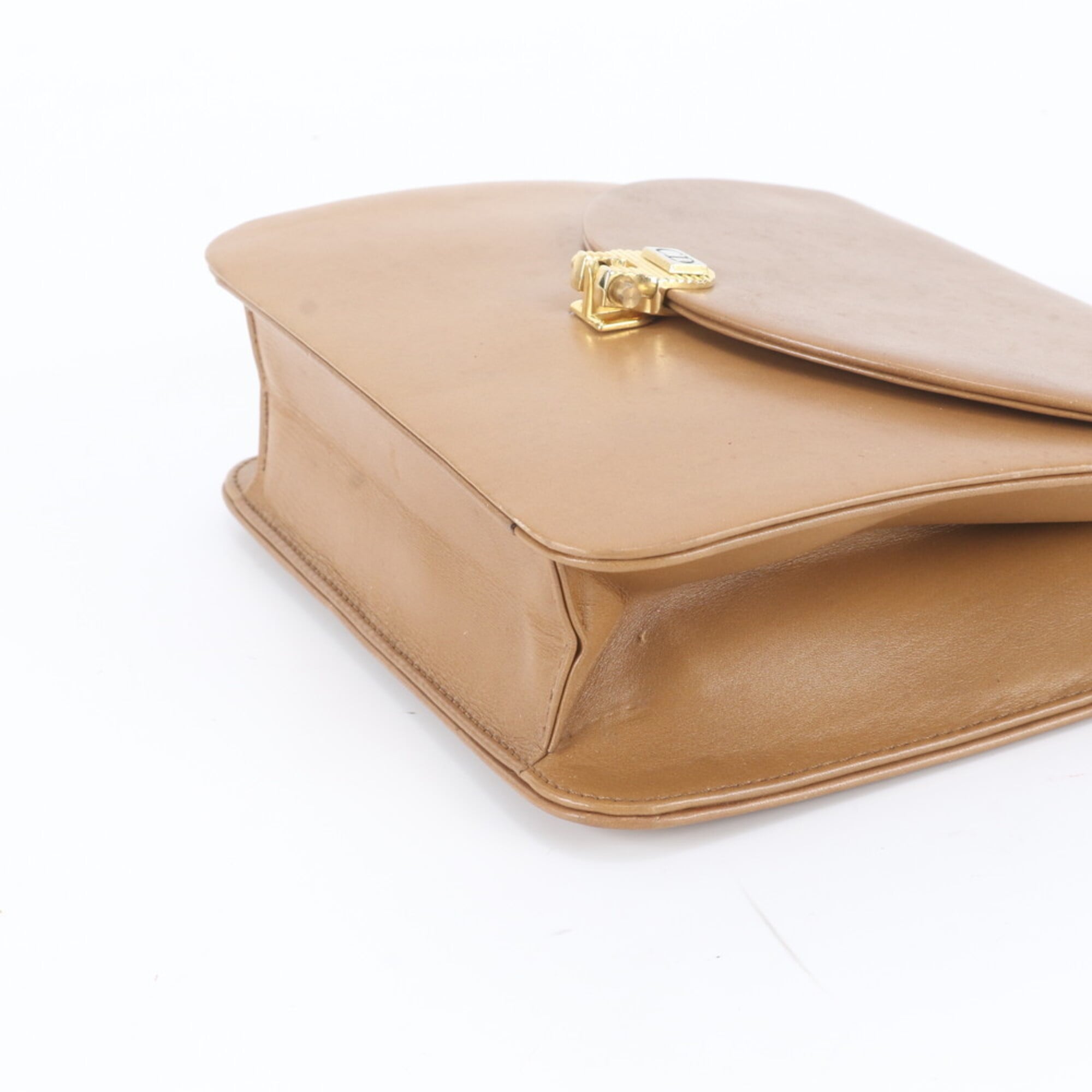 Christian Dior Beige Leather Shoulder Bag Tote Bag (Pre-Owned)