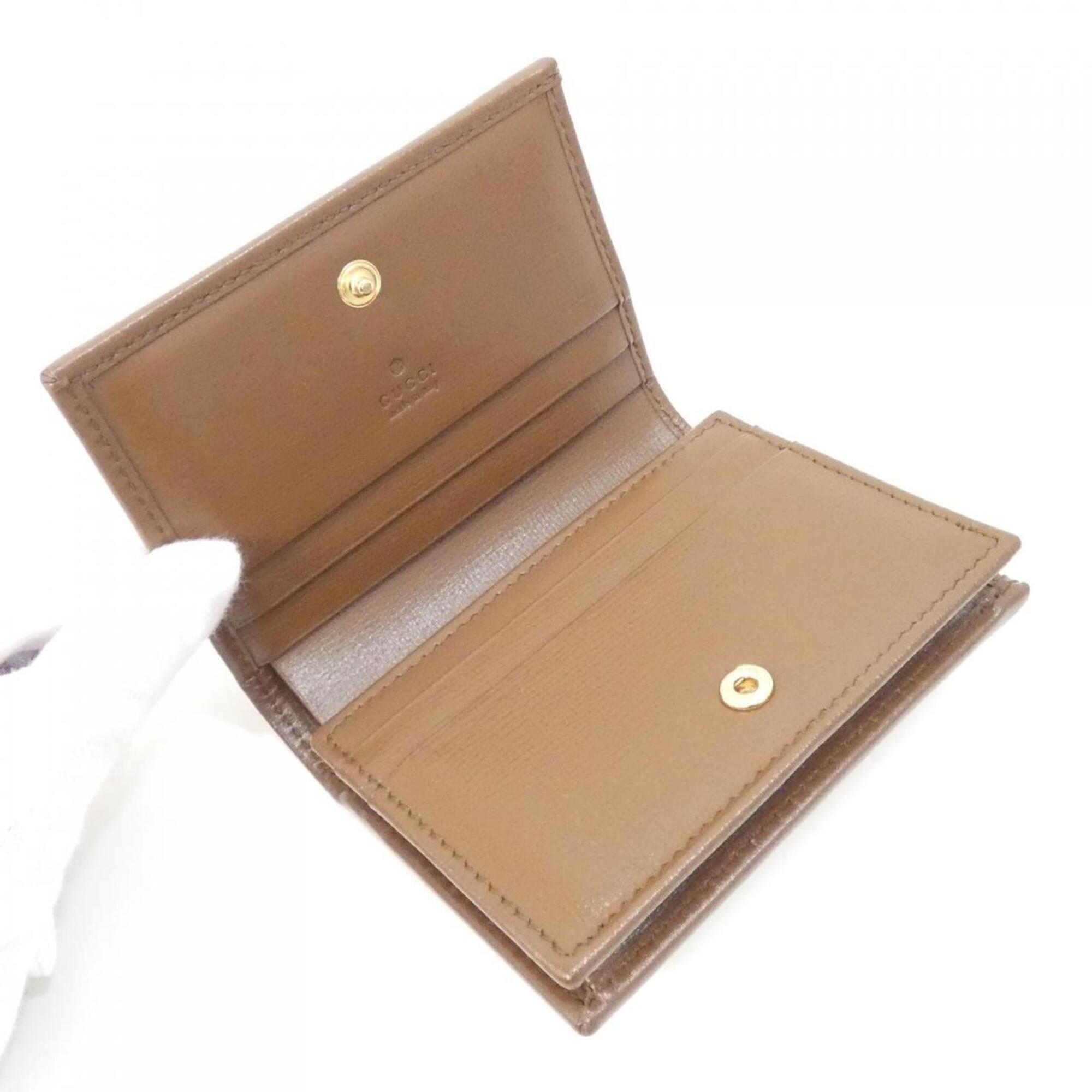 Gucci Beige Brown Gg Supreme Leather Wallet (Bi-Fold) (Pre-Owned)