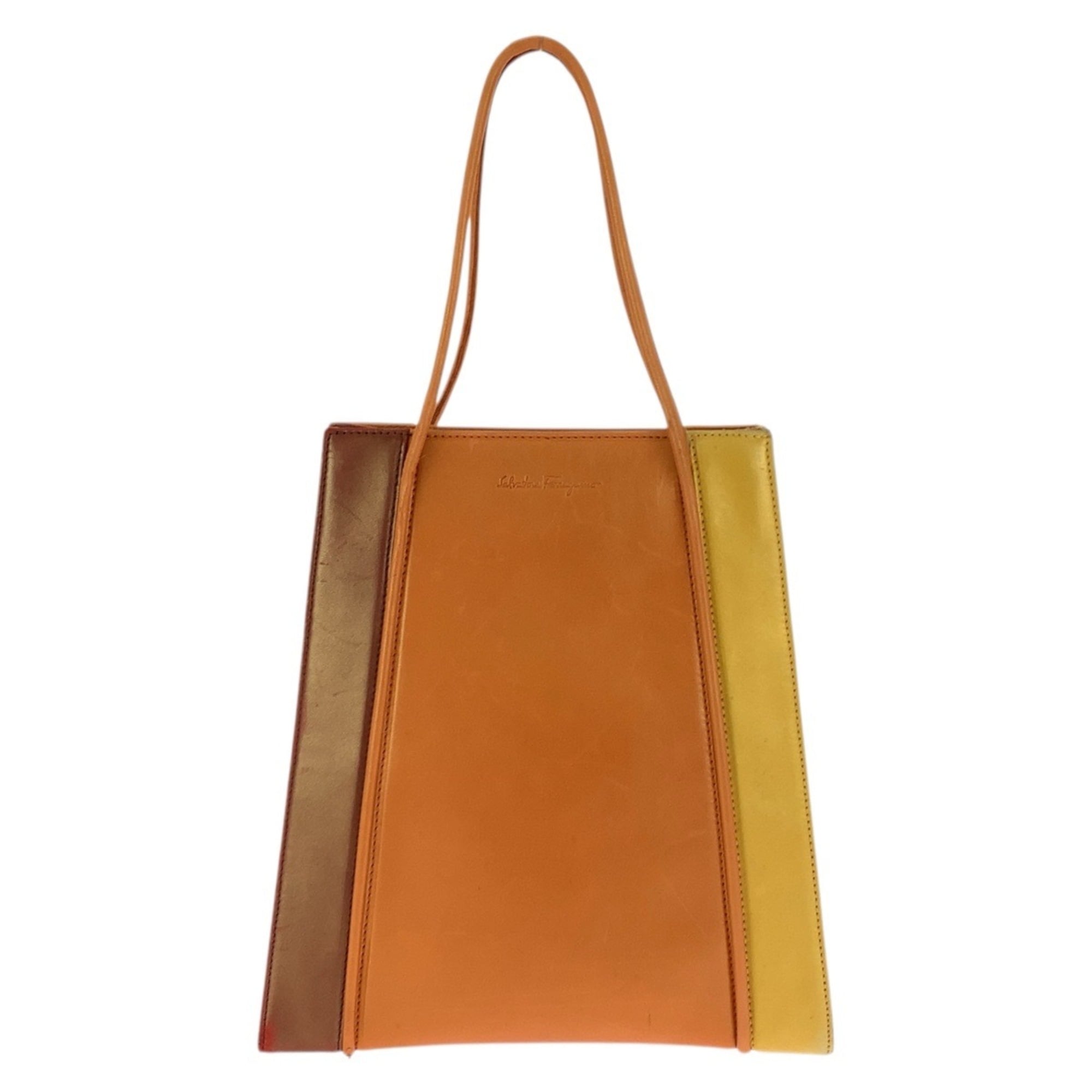 Salvatore Ferragamo Orange Leather Handbag (Pre-Owned)