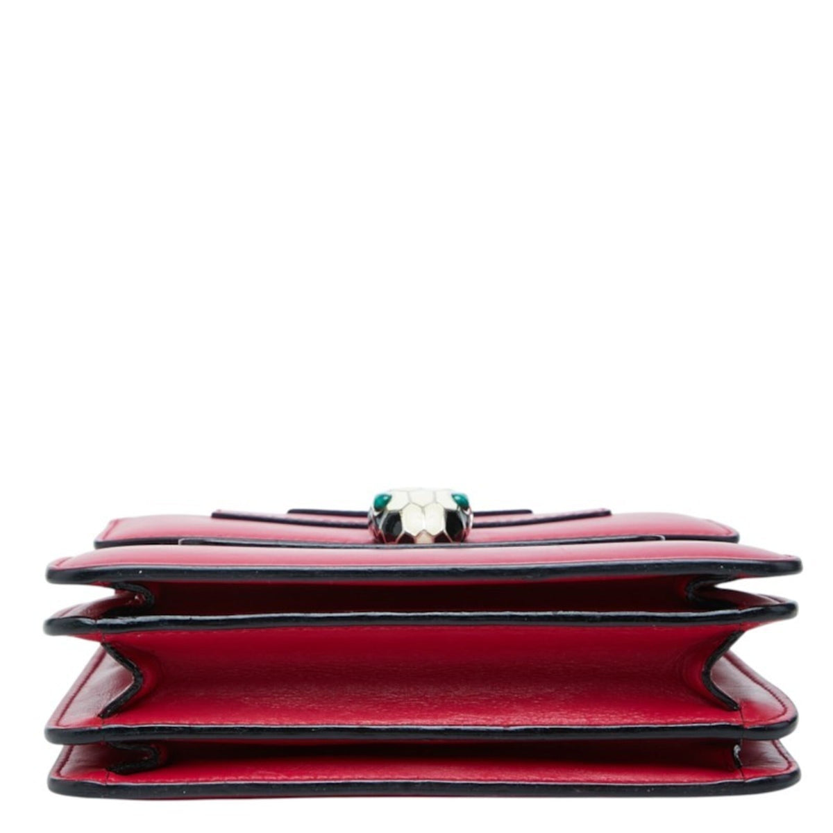 Bvlgari Red Color Leather Handbag Shoulder Bag (Pre-Owned)