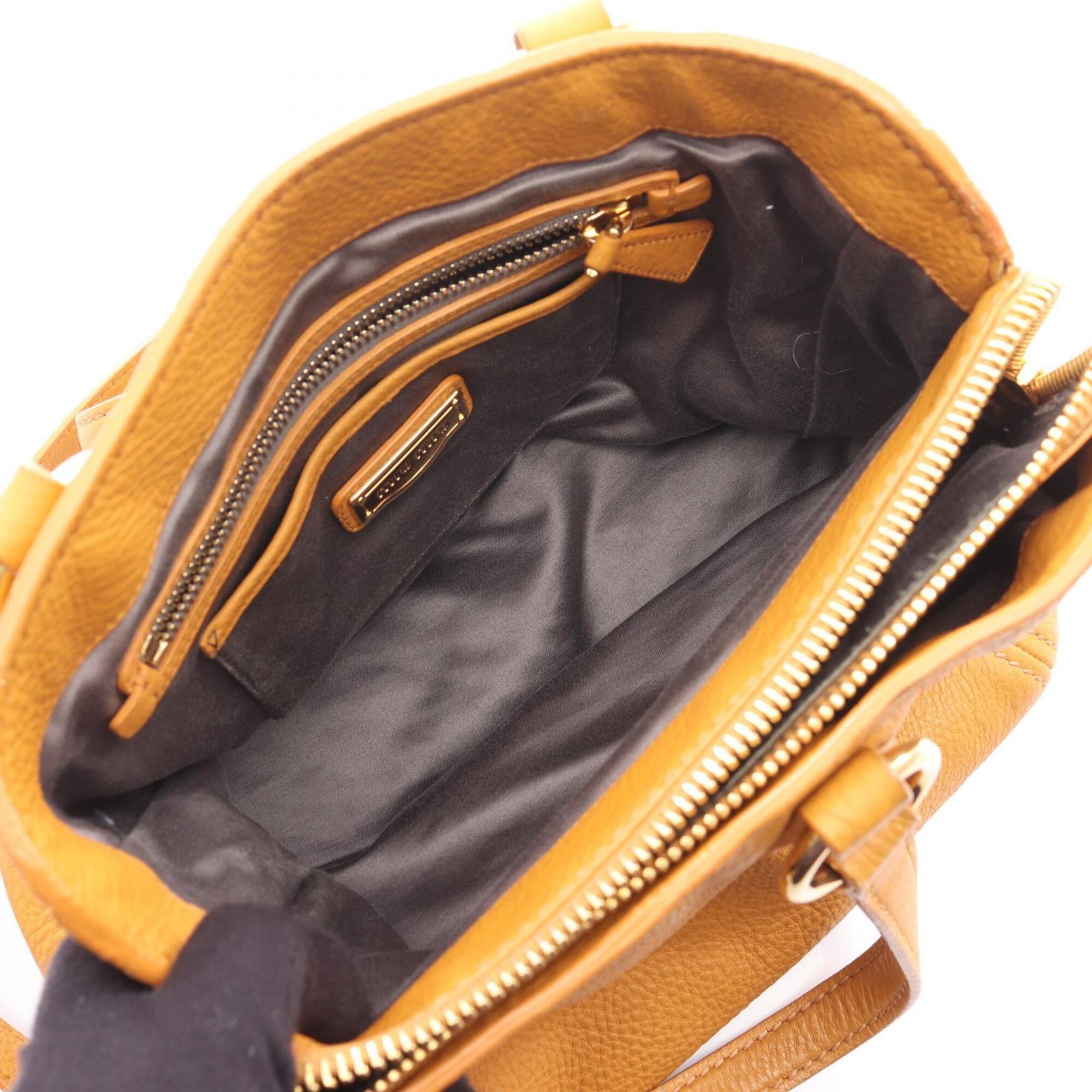 Miu Miu Yellow Leather Handbag (Pre-Owned)