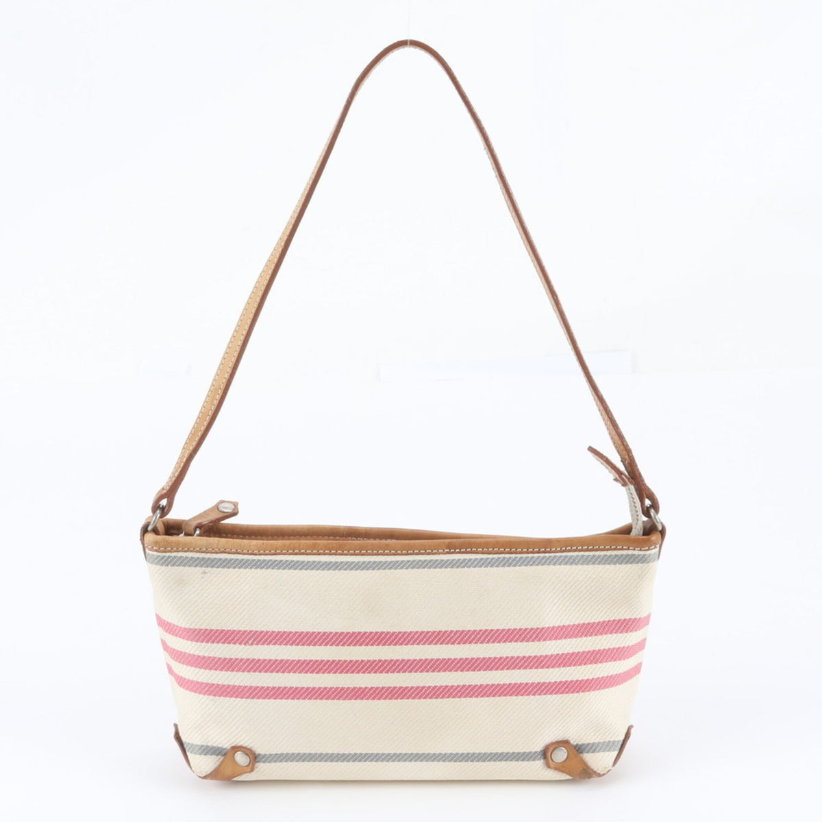 Burberry Multi-Color Leather Canvas Handbag Shoulder Bag Tote Bag (Pre-Owned)